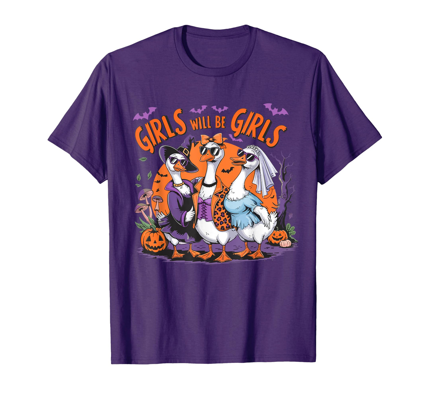 Girl Will be Girls Spooky Feminist Halloween Costume Women T-Shirt