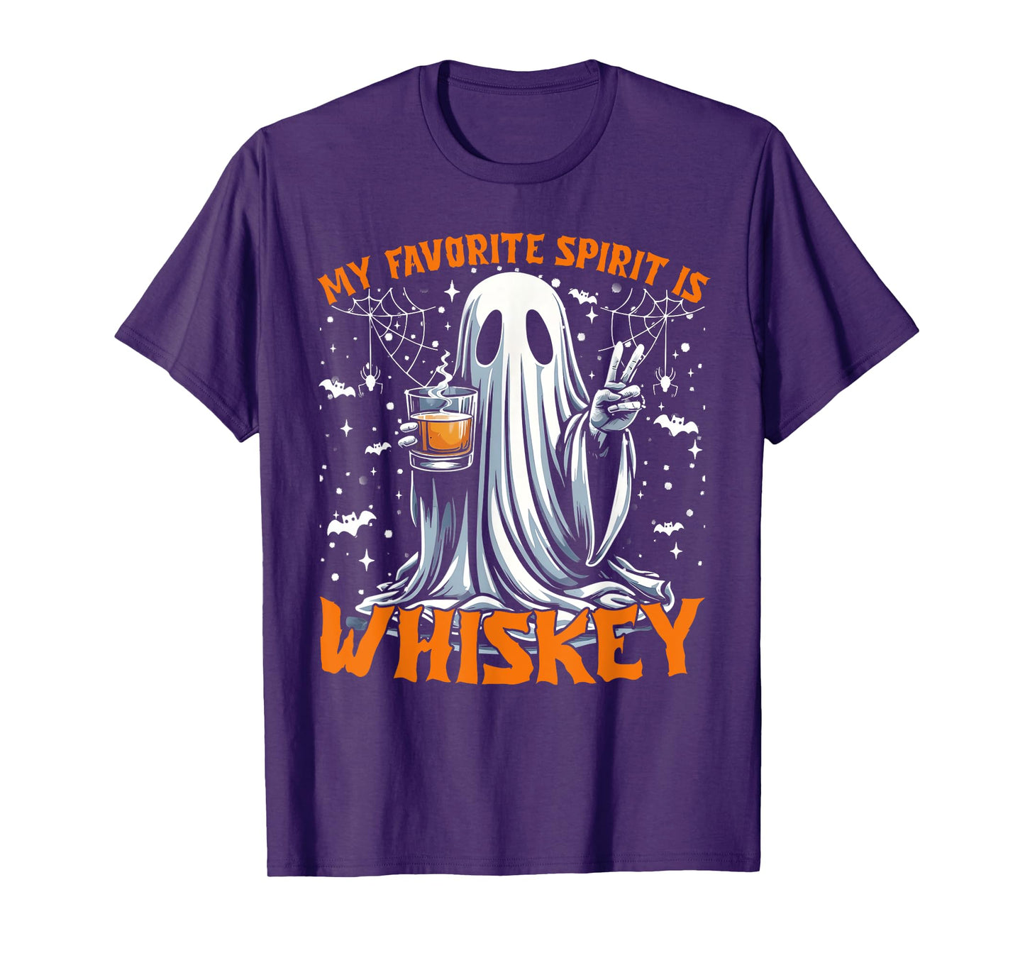 Funny Ghost Halloween My Favorite Spirit Is Whiskey Men T-Shirt
