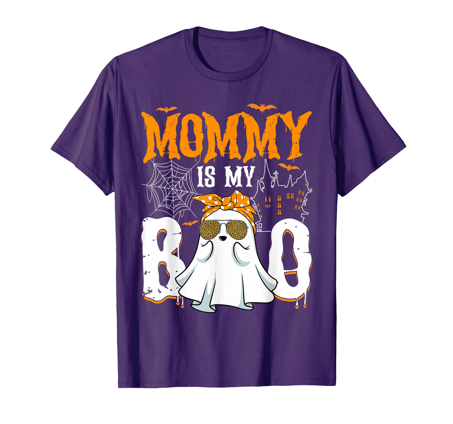 Funny Mommy Is My Boo Scary Ghost Son Daughter Halloween Day T-Shirt
