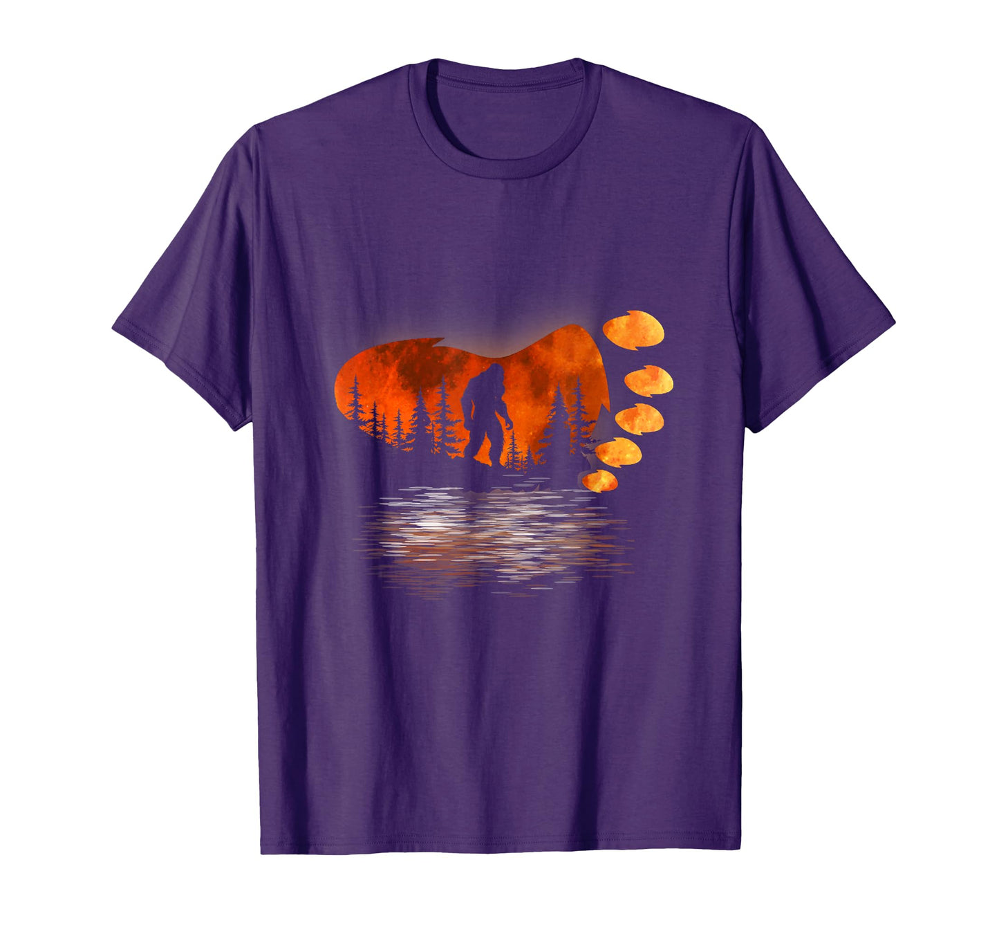 Bigfoot Sasquatch Full Moon In The Forest For Men Women Kids T-Shirt