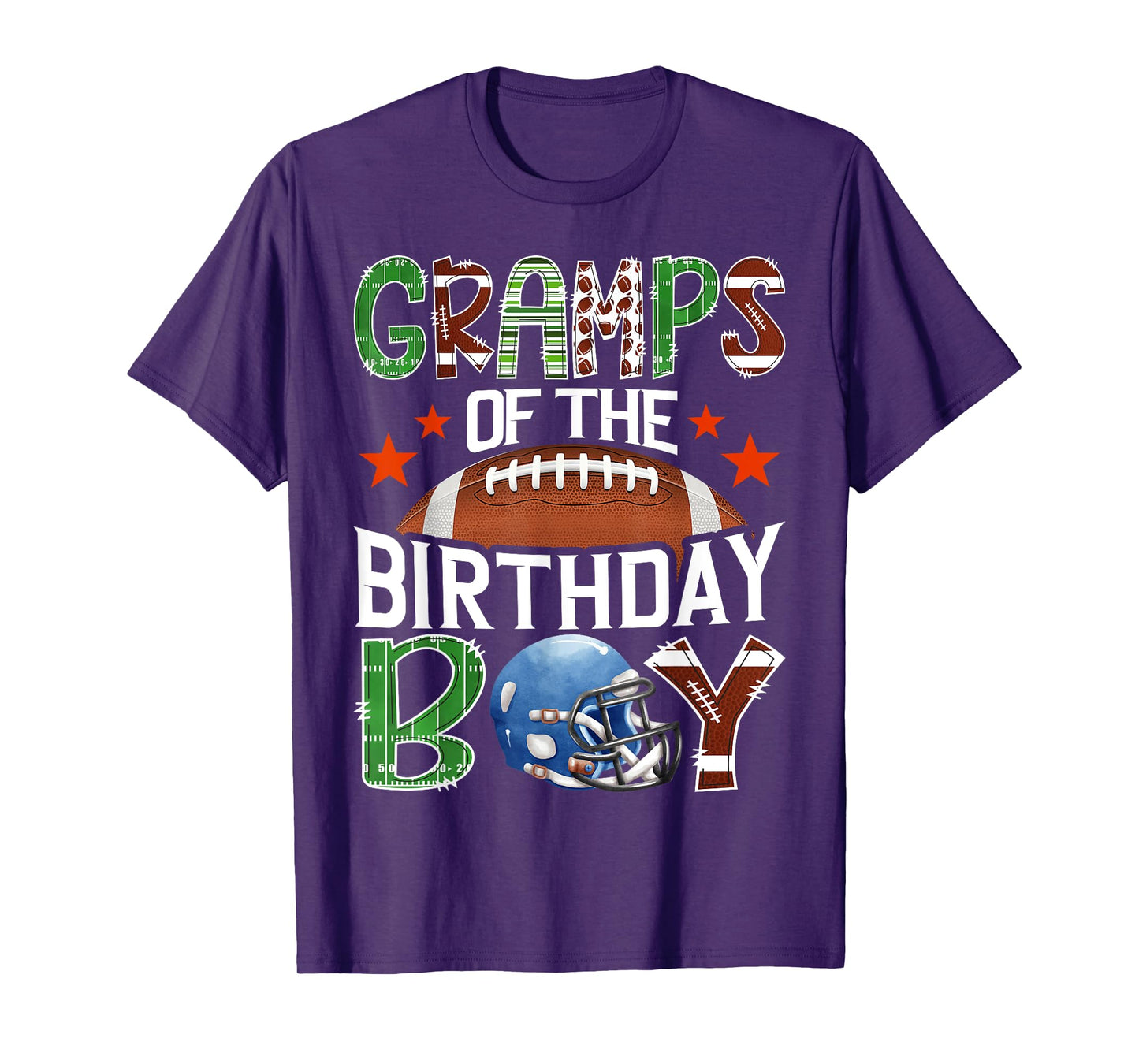 Gramps Of The Birthday Boy Football 1St Year Down Birthday T-Shirt