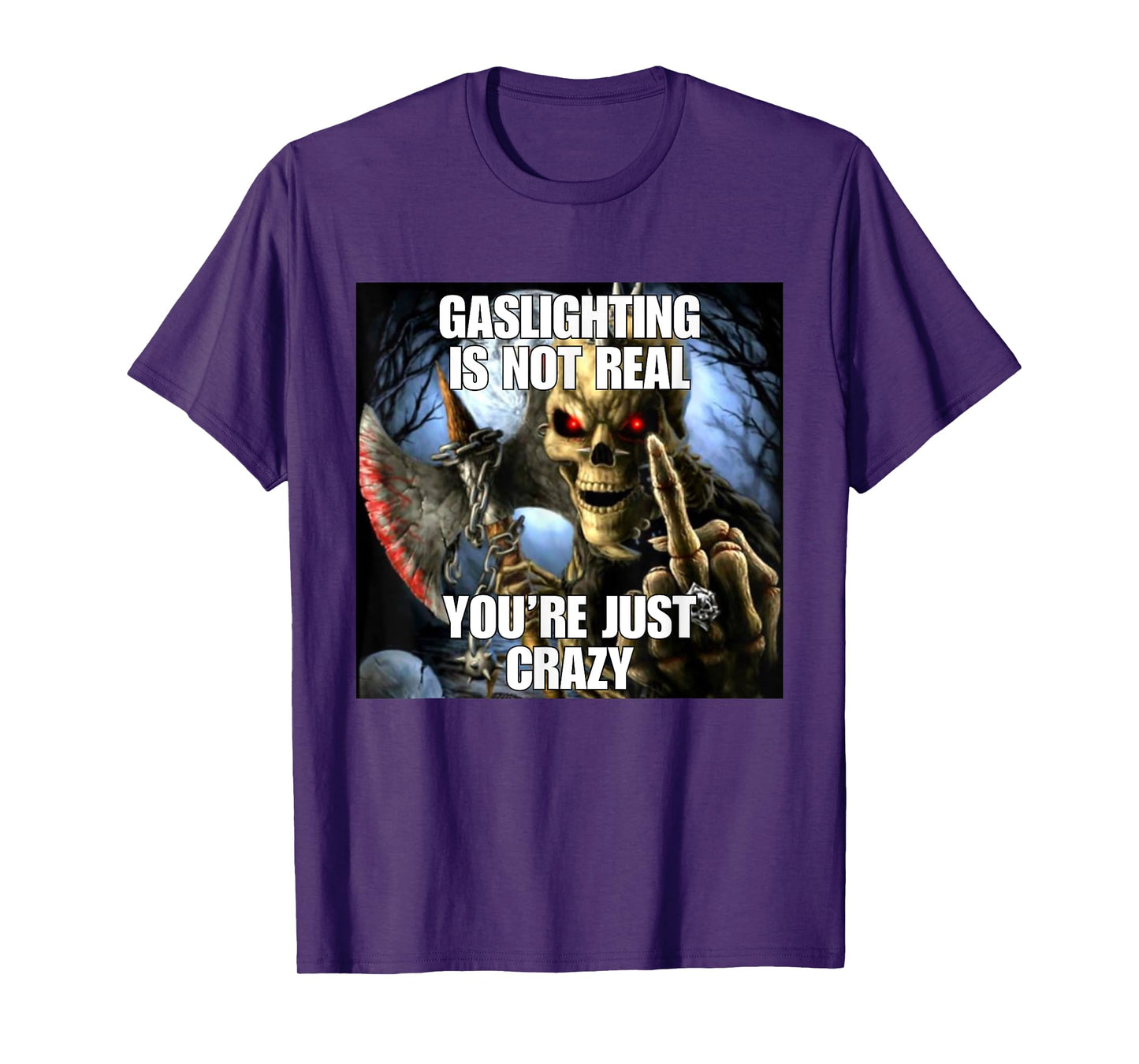 Gaslighting Funny Cringe Hard Skeleton Meme T-Shirt
