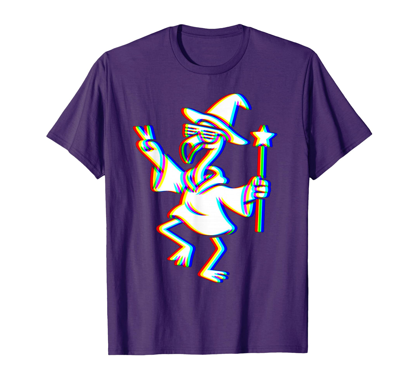 Trippy Vaporwave flamingo rave wizard Techno Rave EDM Music T-Shirt