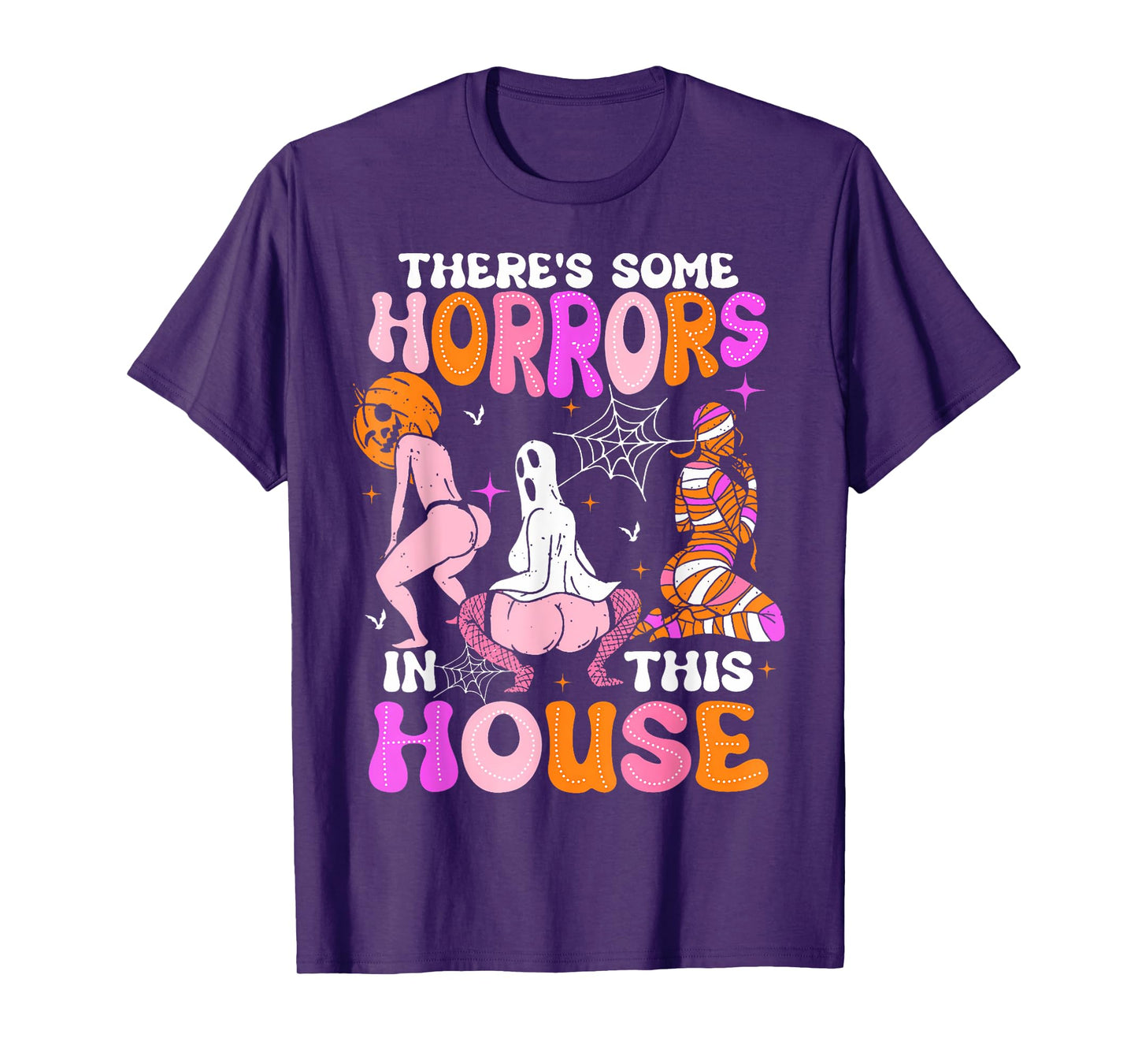 There's Some Horrors In This House Funny Horror Characters T-Shirt