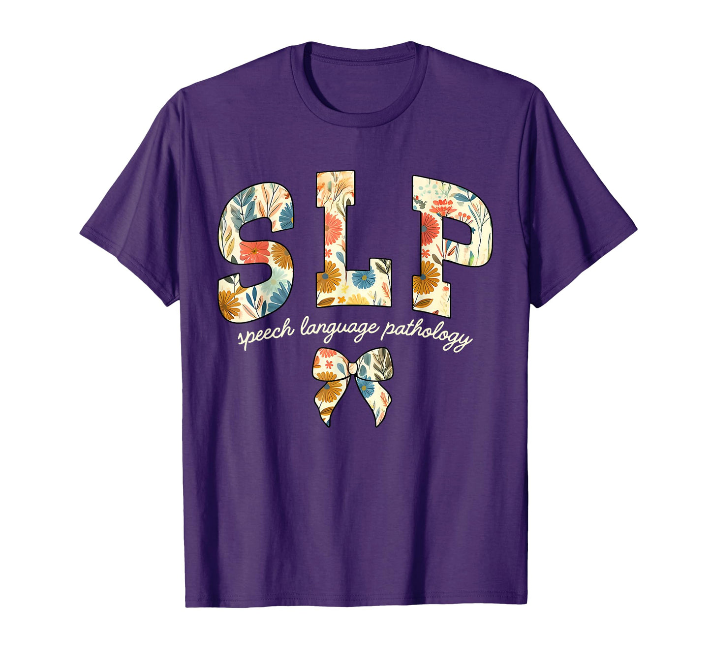 Women Speech Language Pathology SLP Coquette Flower Bow T-Shirt
