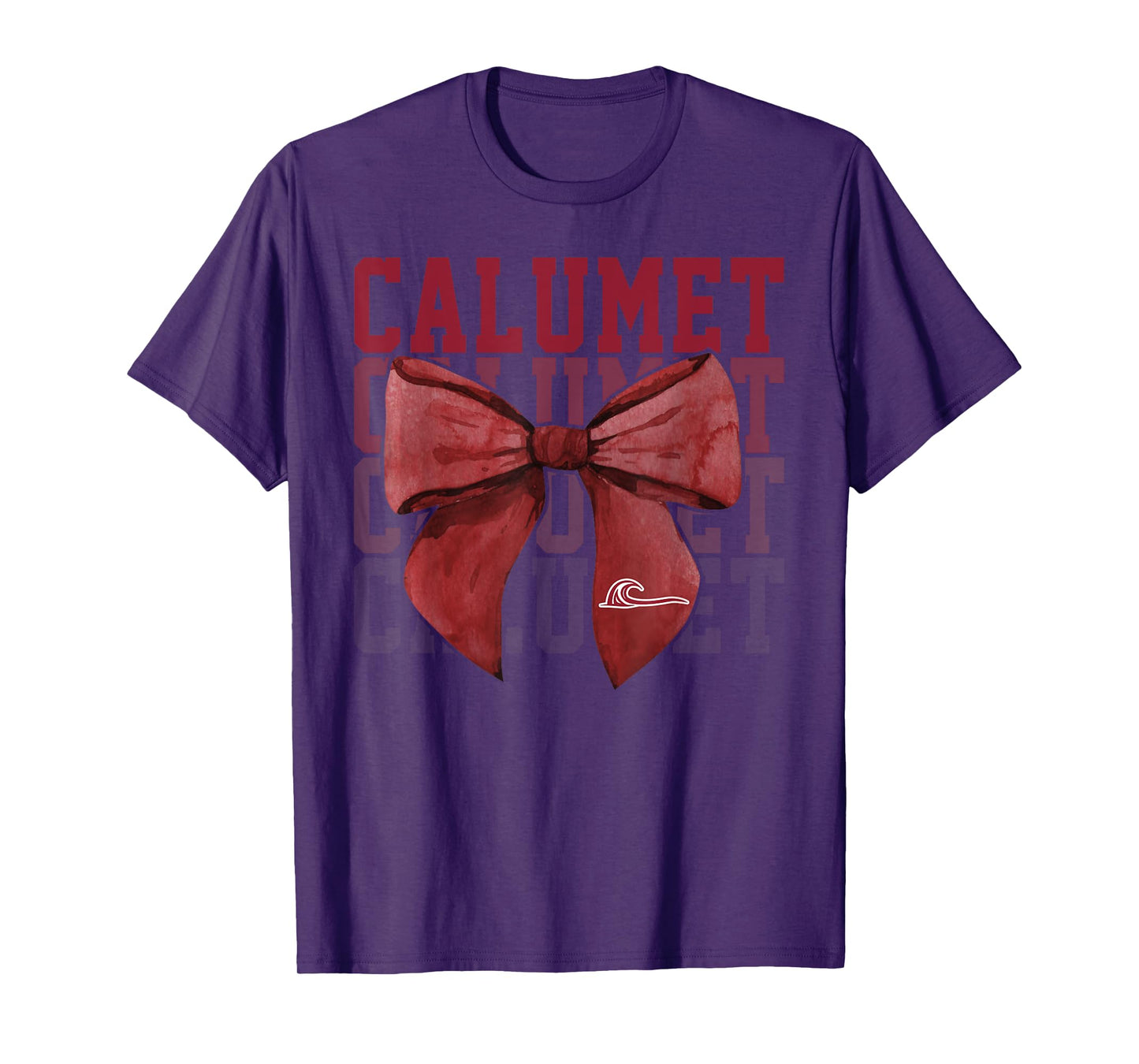 Calumet College Crimson Wave Bow Vintage Athletics Girls T-Shirt