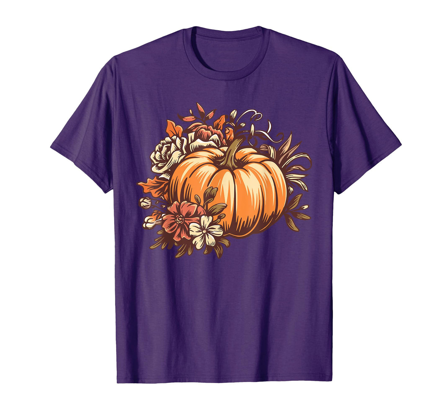 Fall Shirt Women Vintage Pumpkin Autumn Graphic Thanksgiving T-Shirt