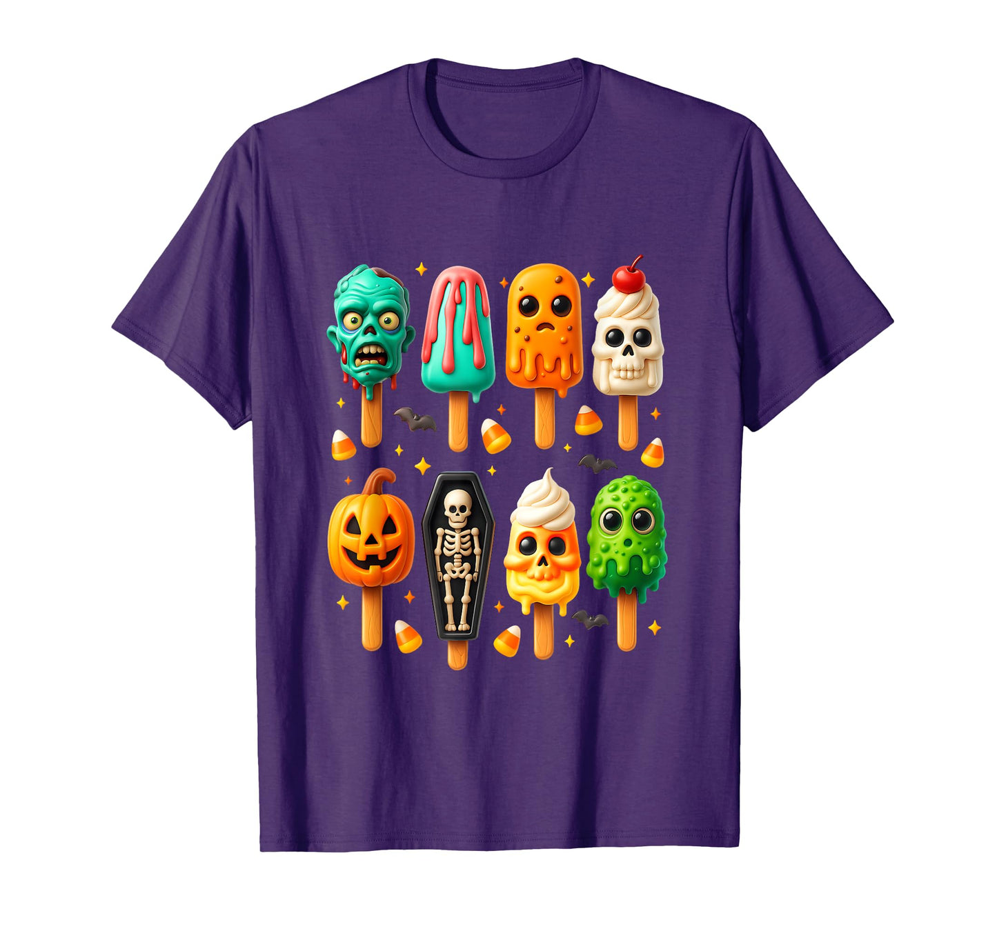 Popsicle Summer Spooky Halloween Ice Cream Summer-ween T-Shirt