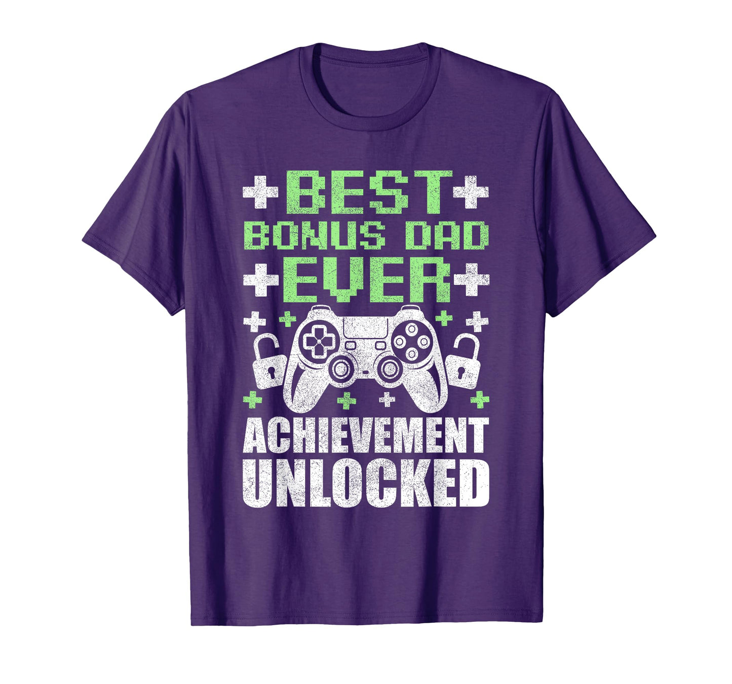 Gamer Stepdad Fathers Day, Bonus Dad Achievement Unlocked T-Shirt