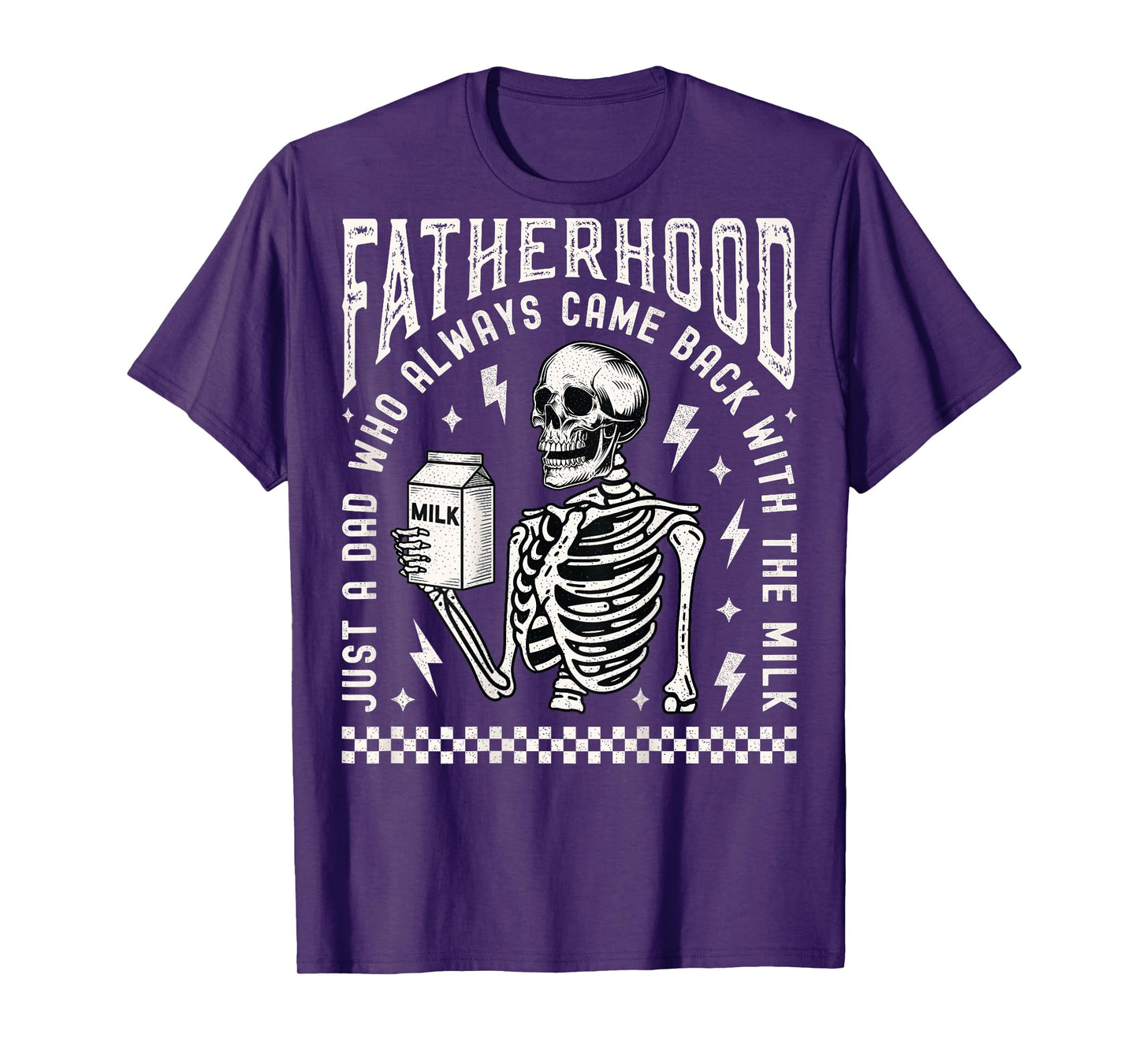 Fatherhood Just a Dad Who Came Back With the Milk Back Print T-Shirt