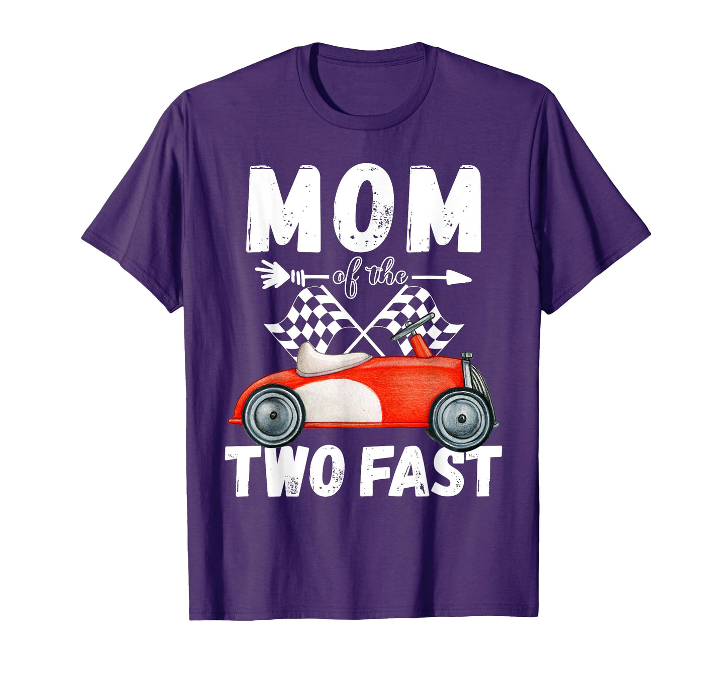 Mom Of The Two Fast 2 Curious Birthday 2nd Little Racer T-Shirt