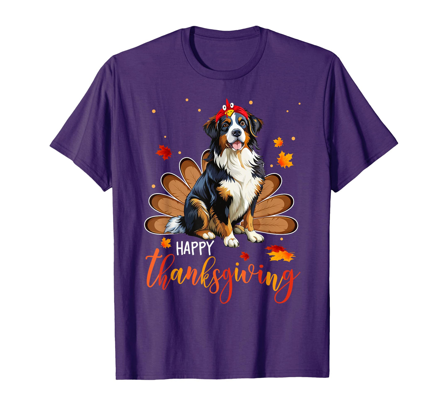 Cute Bernese Mountain Happy Thanksgiving turkey Dog T-Shirt