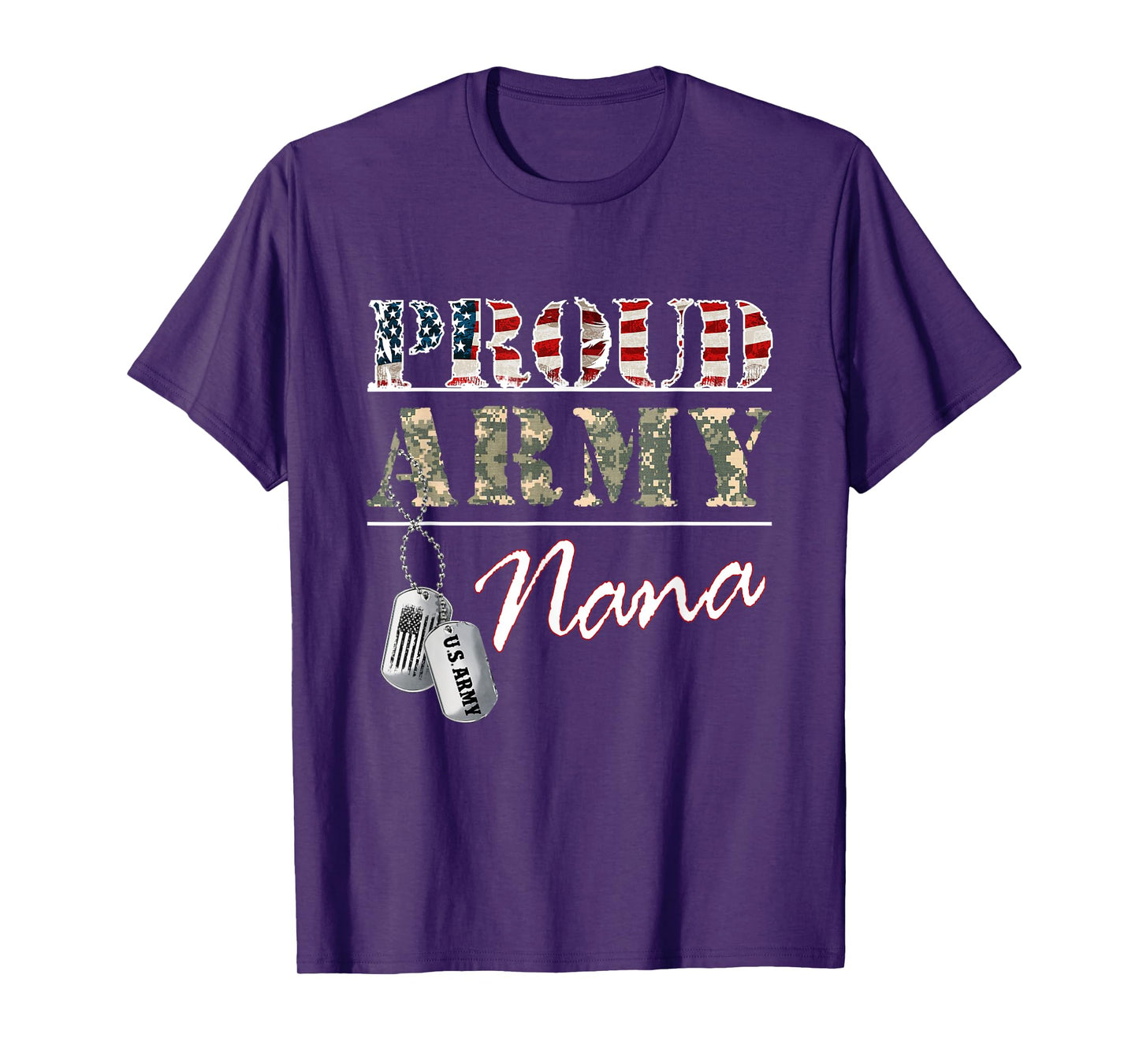 Proud Army Nana American Flag Veteran Military T-Shirt