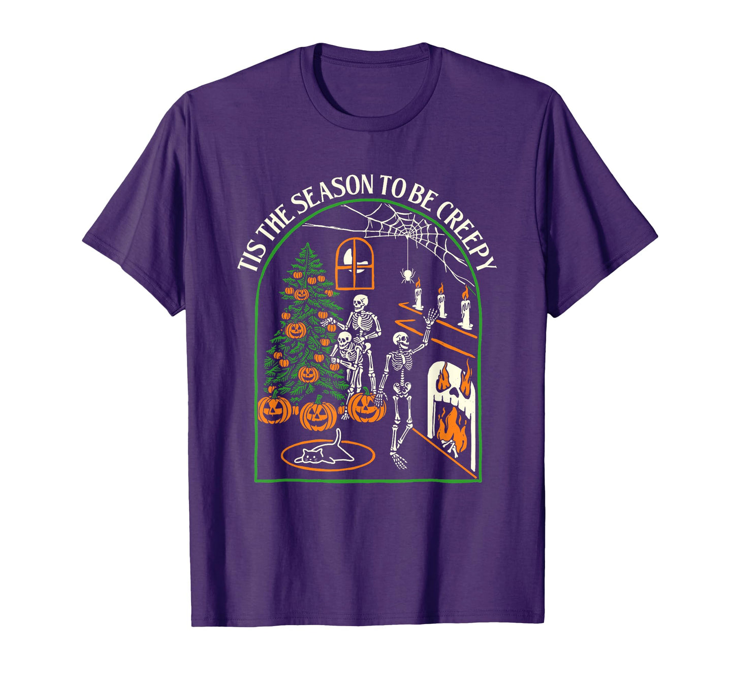 Tis The Season To Be Creepy - Spooky Skeleton Halloween T-Shirt
