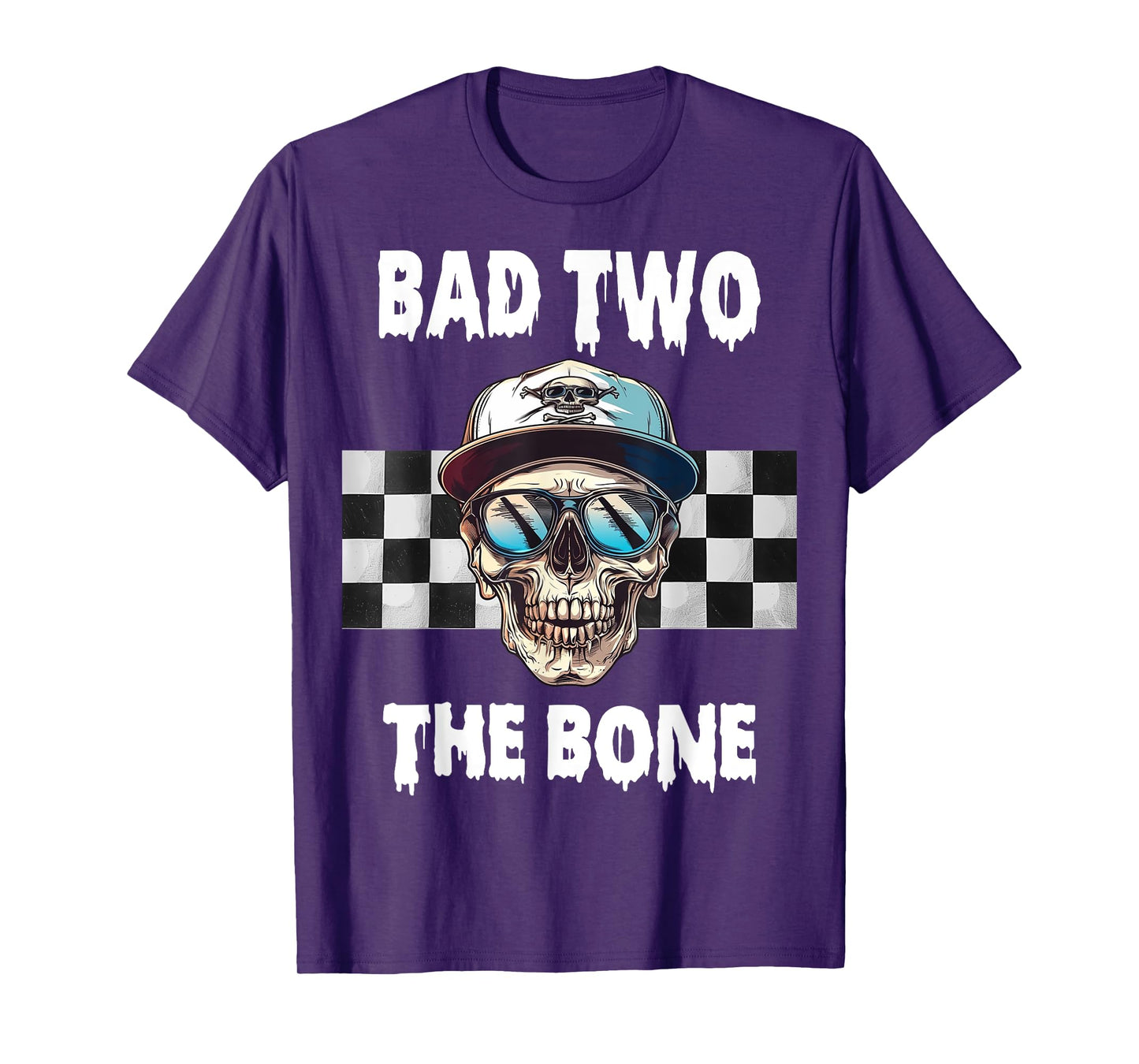 Bad To The Bone Birthday Halloween Skeleton Boy Toddler T-Shirt