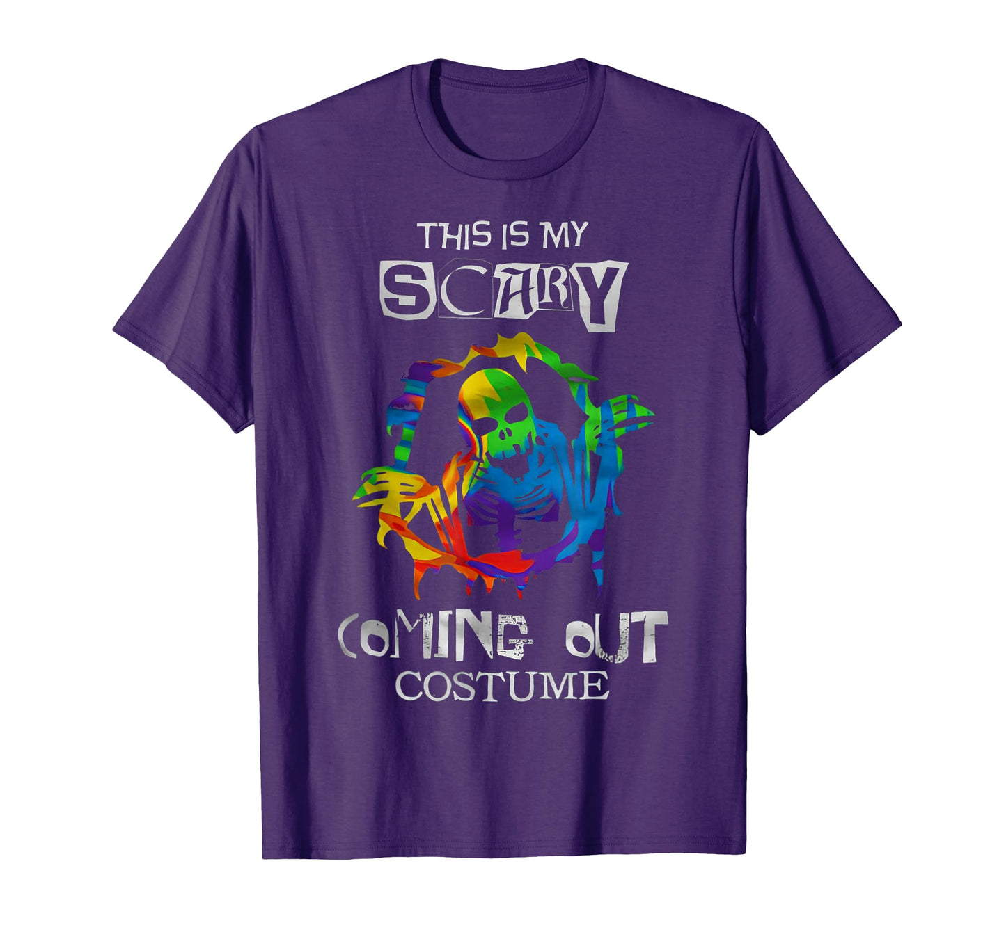 Scary Coming Out Costume Gay Halloween Funny Lgbt Pride T-Shirt