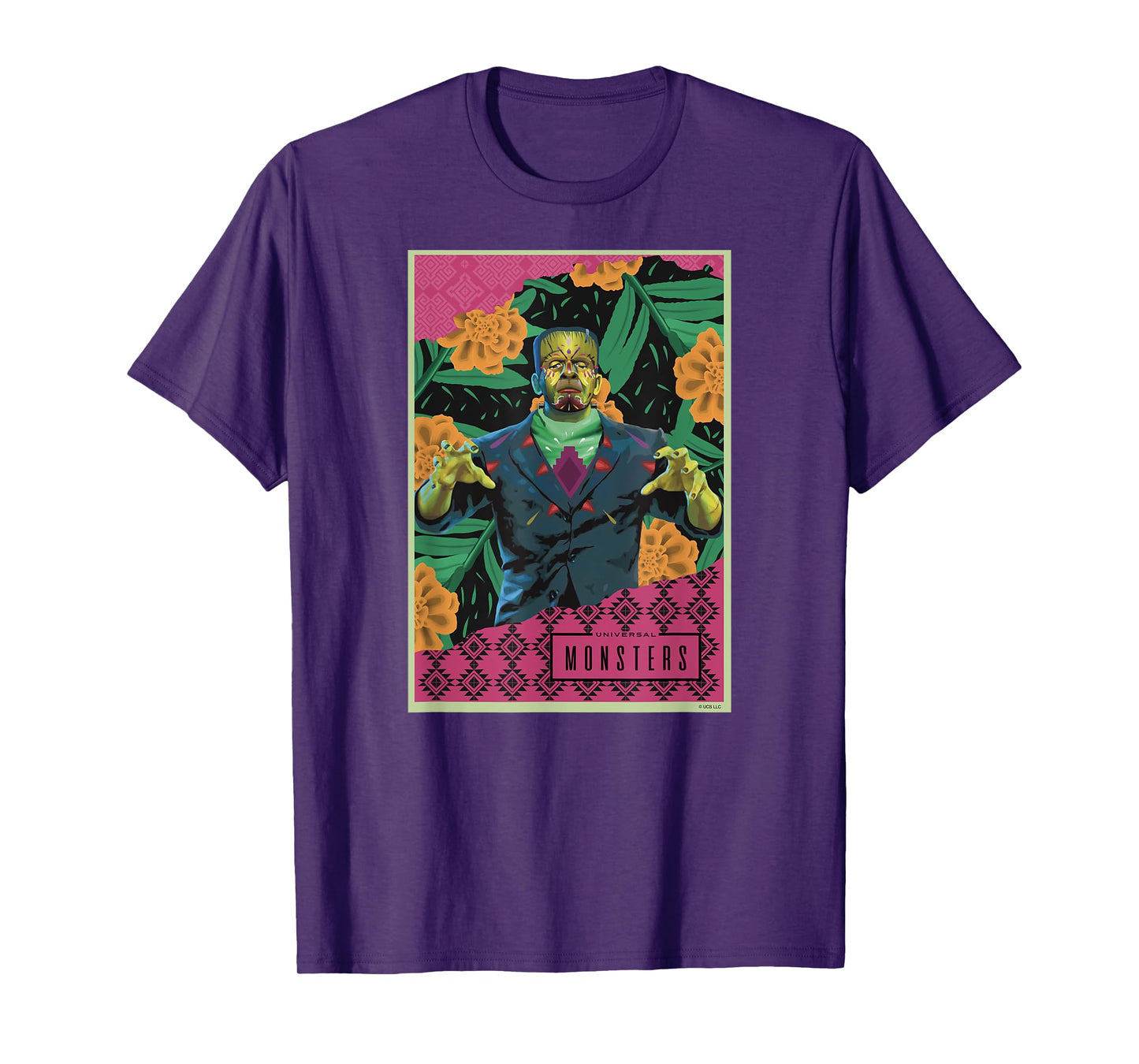Universal Monsters Frankenstein Día De Los Muertos T-Shirt