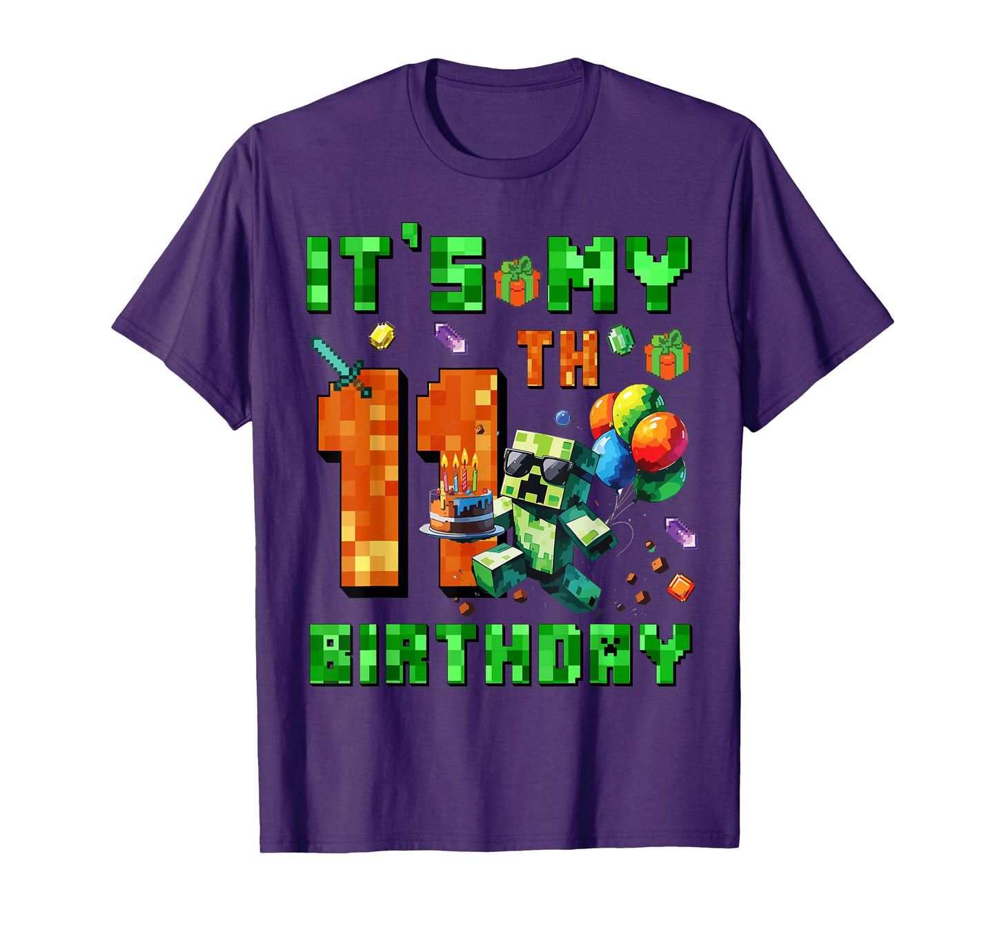 It's My 11th Birthday Pixel Number Video Game Gamer T-Shirt
