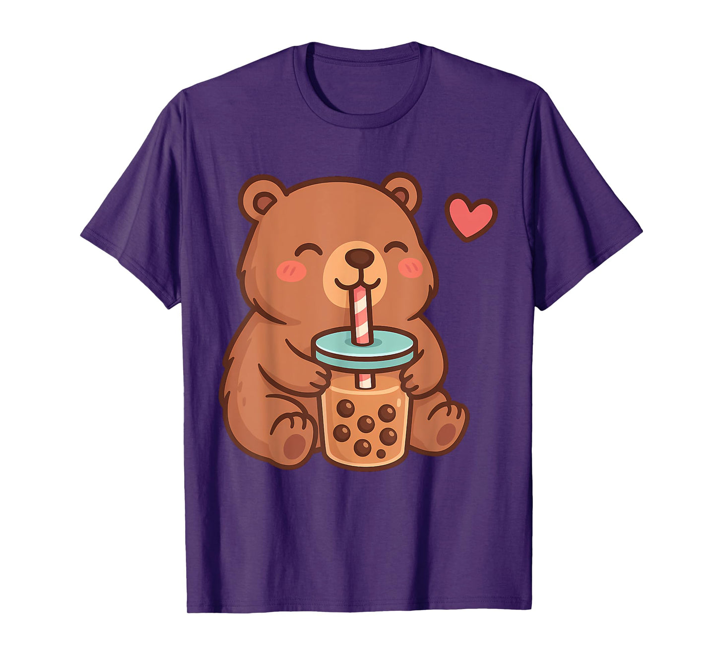 Cute Bear Kawaii Anime Drinking Bubble Tea Lover Girls T-Shirt
