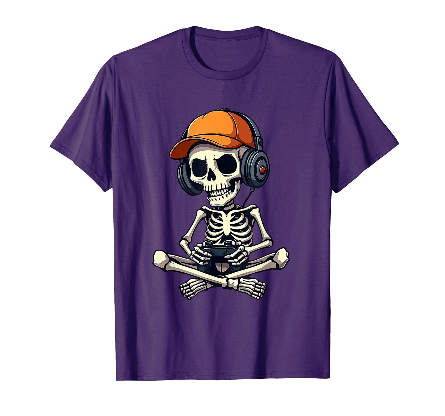 Halloween Skeleton Gamer For Kids Boys Video Gaming T-Shirt