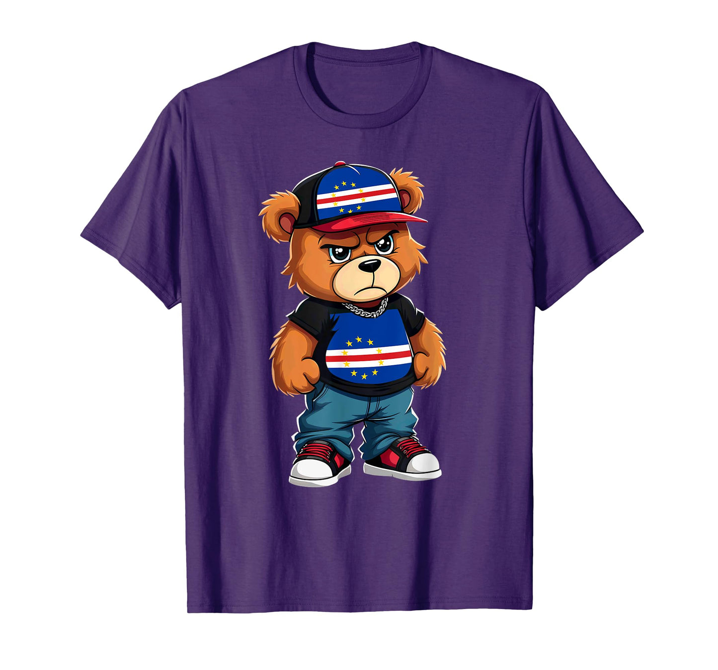 Cape Verdean Flag Teddy Bear Cape Verde Hip Hop T-Shirt