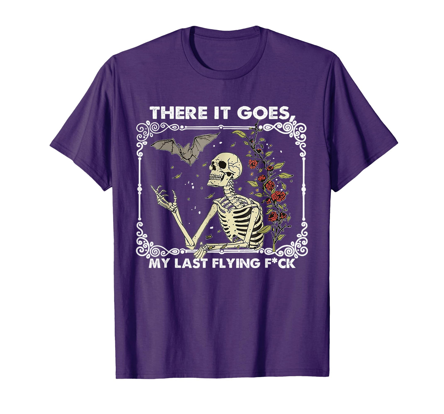 There it Goes My Last Flying F Funny Halloween Skeleton T-Shirt