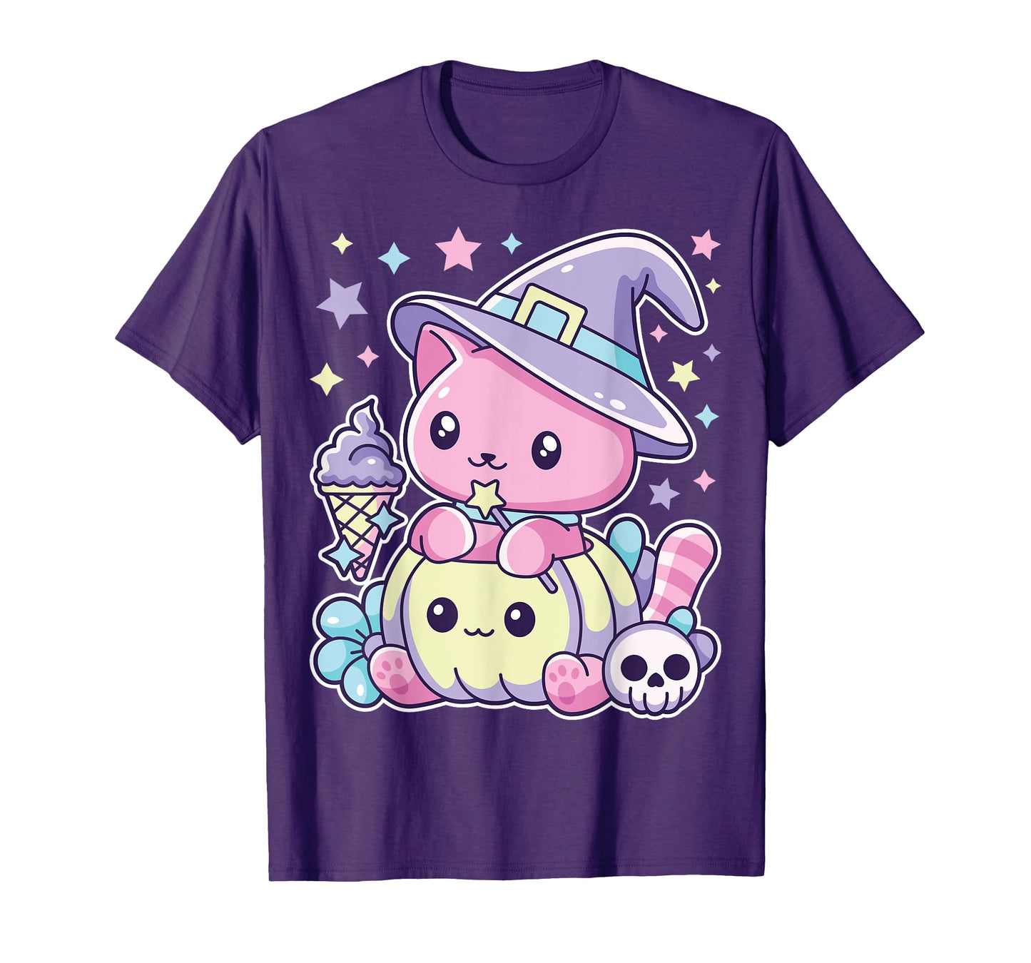 Spooky Halloween Kitty Witch Cat Animal Pumpkin Girl Toddler T-Shirt