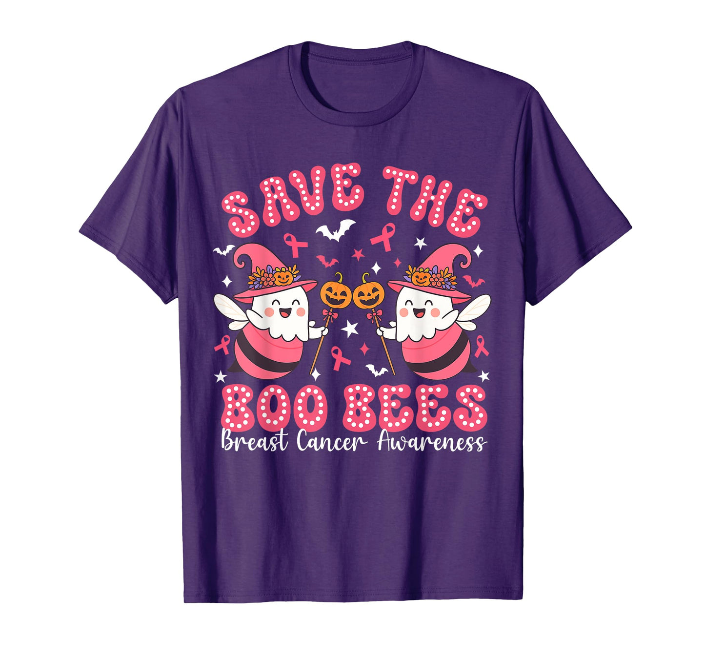 Save The Boo Bees Funny Breast Cancer Awareness Halloween T-Shirt