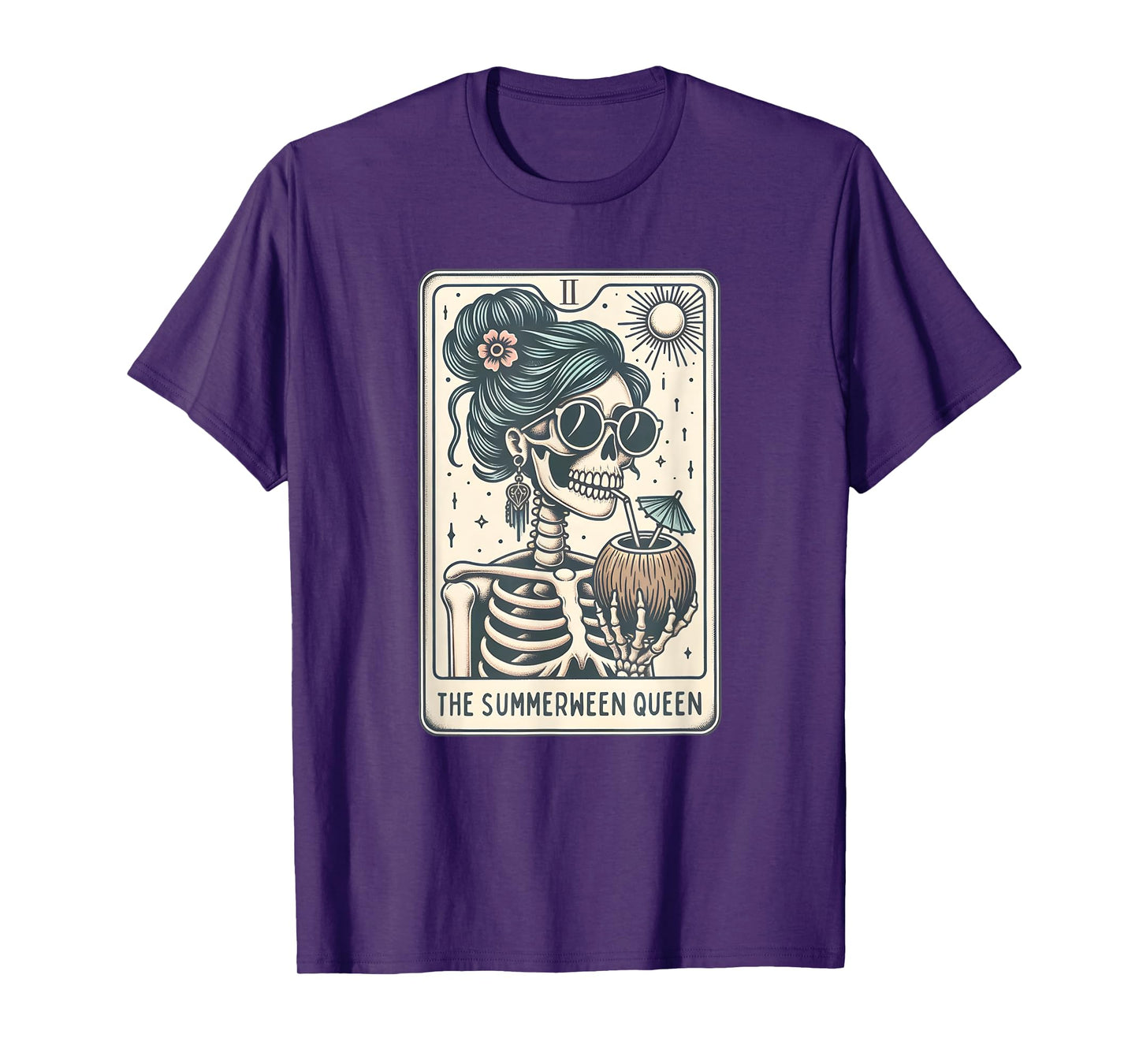The Summerween Queen Tarot Card, Witchy Halloween Summer T-Shirt