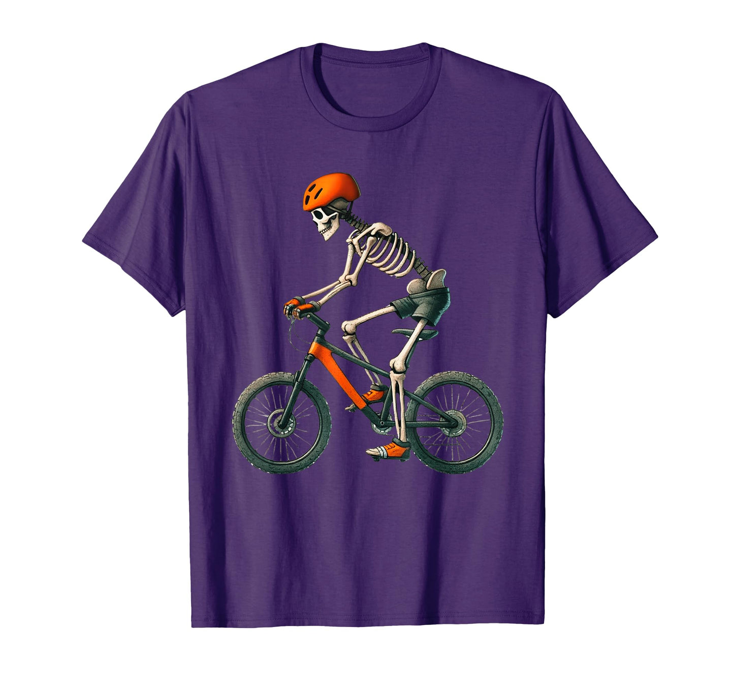Skeleton Mountain Biking MTB Halloween Costume Men Boys T-Shirt