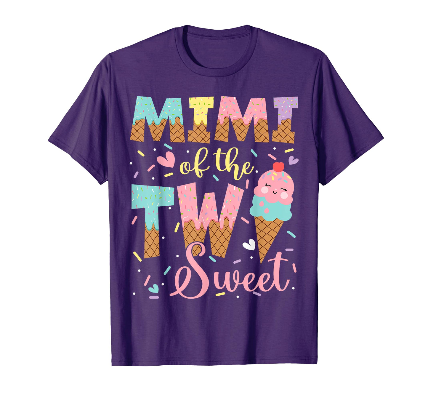 Mimi Of The Two Sweet 2Nd Birthday Girl Ice Cream T-Shirt