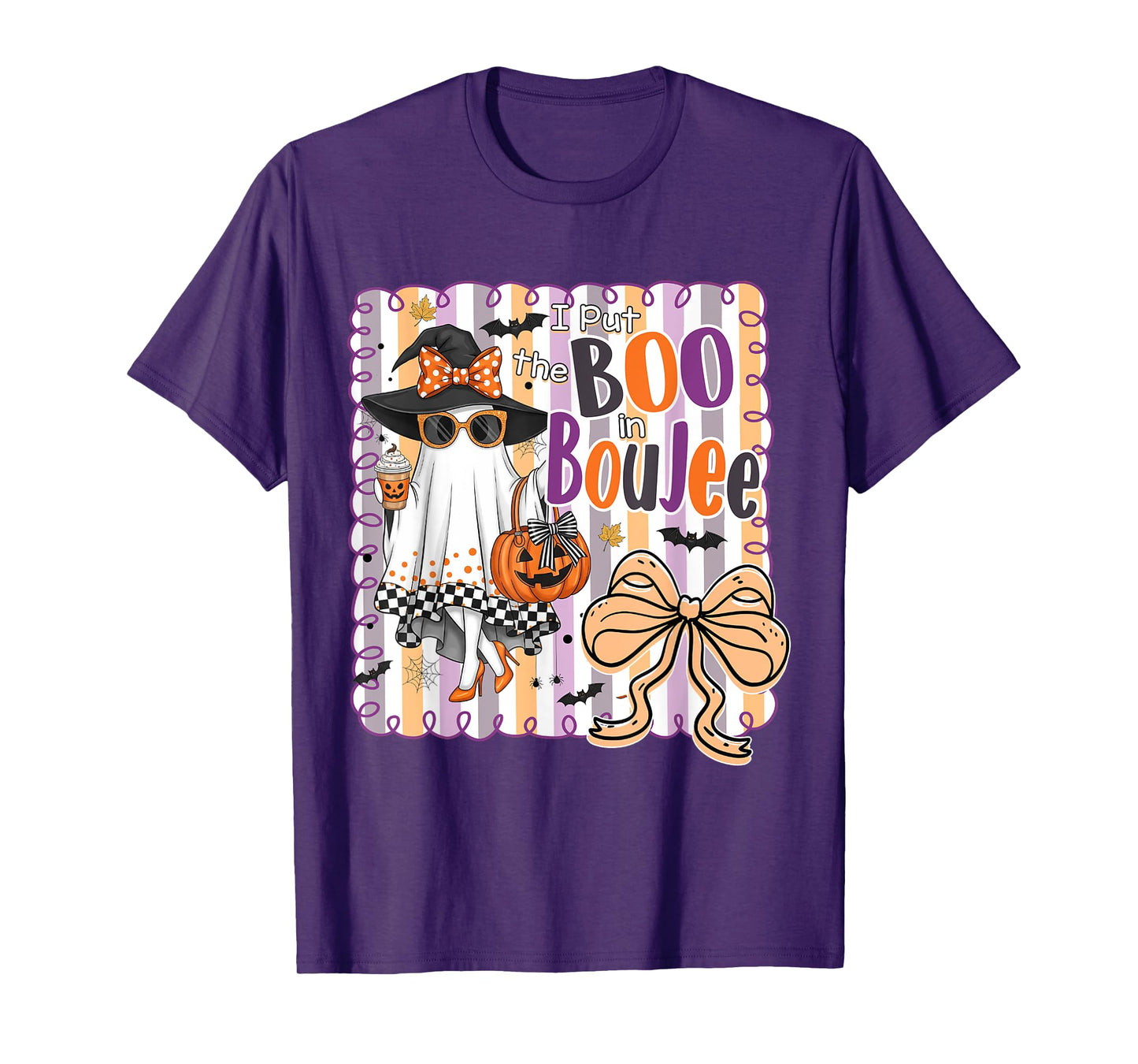 I Put The Boo In Boujee Coquette Spooky Ghost Halloween T-Shirt