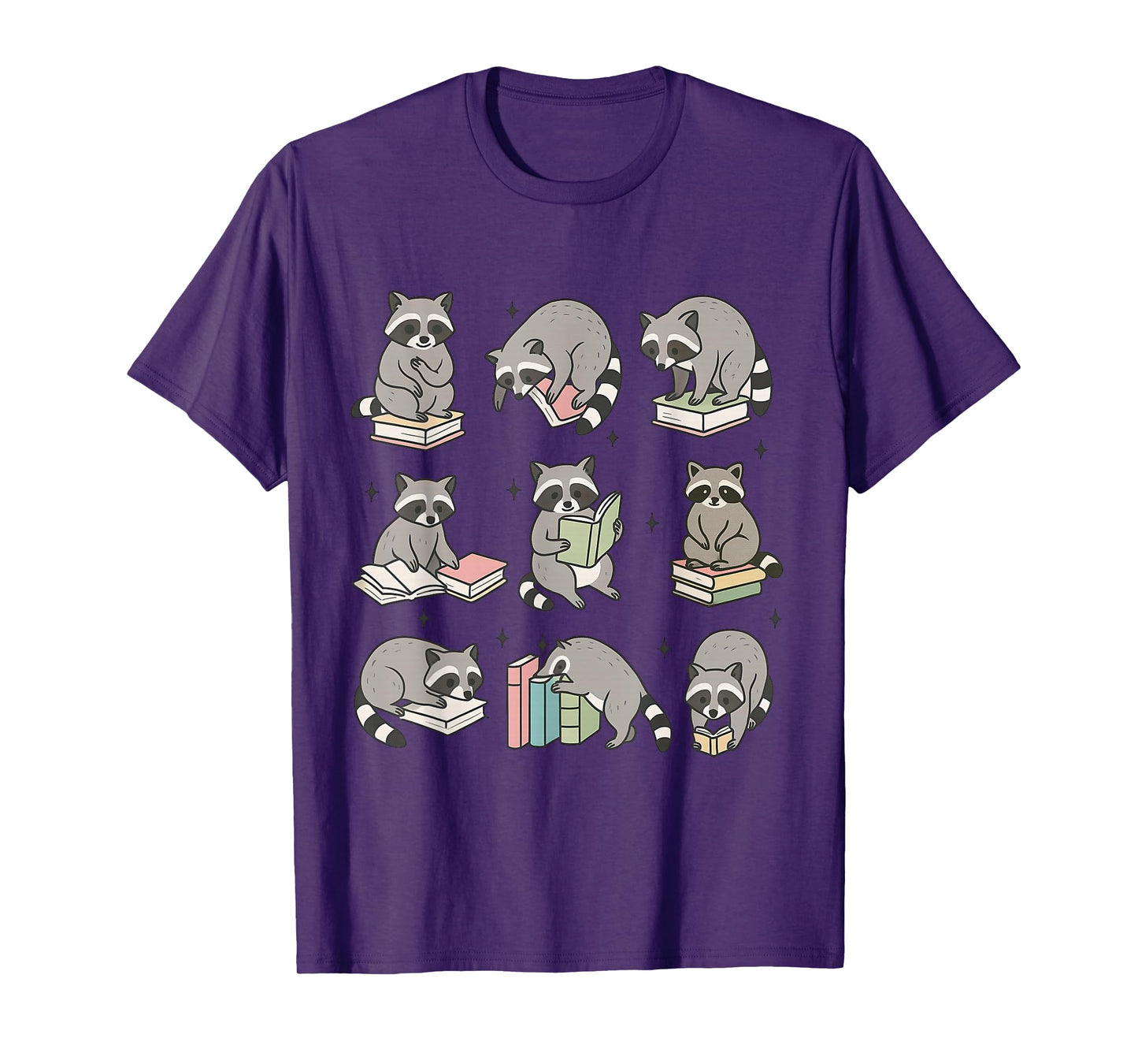 Raccoon Reading Books Matching Bookworm Readers Librarian T-Shirt