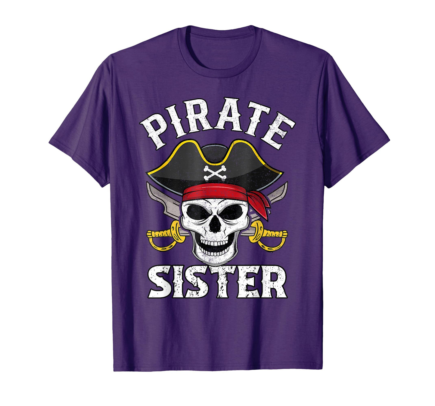 Retro Pirate Sister Birthday Party Family Crew Outfit T-Shirt