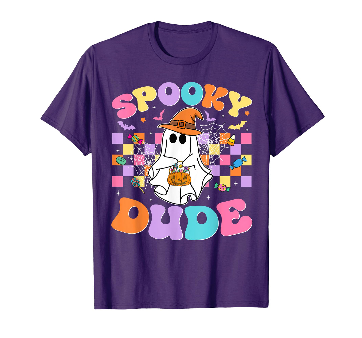 Spooky Dude Ghost Funny Spooky Season Halloween Mens Boys T-Shirt