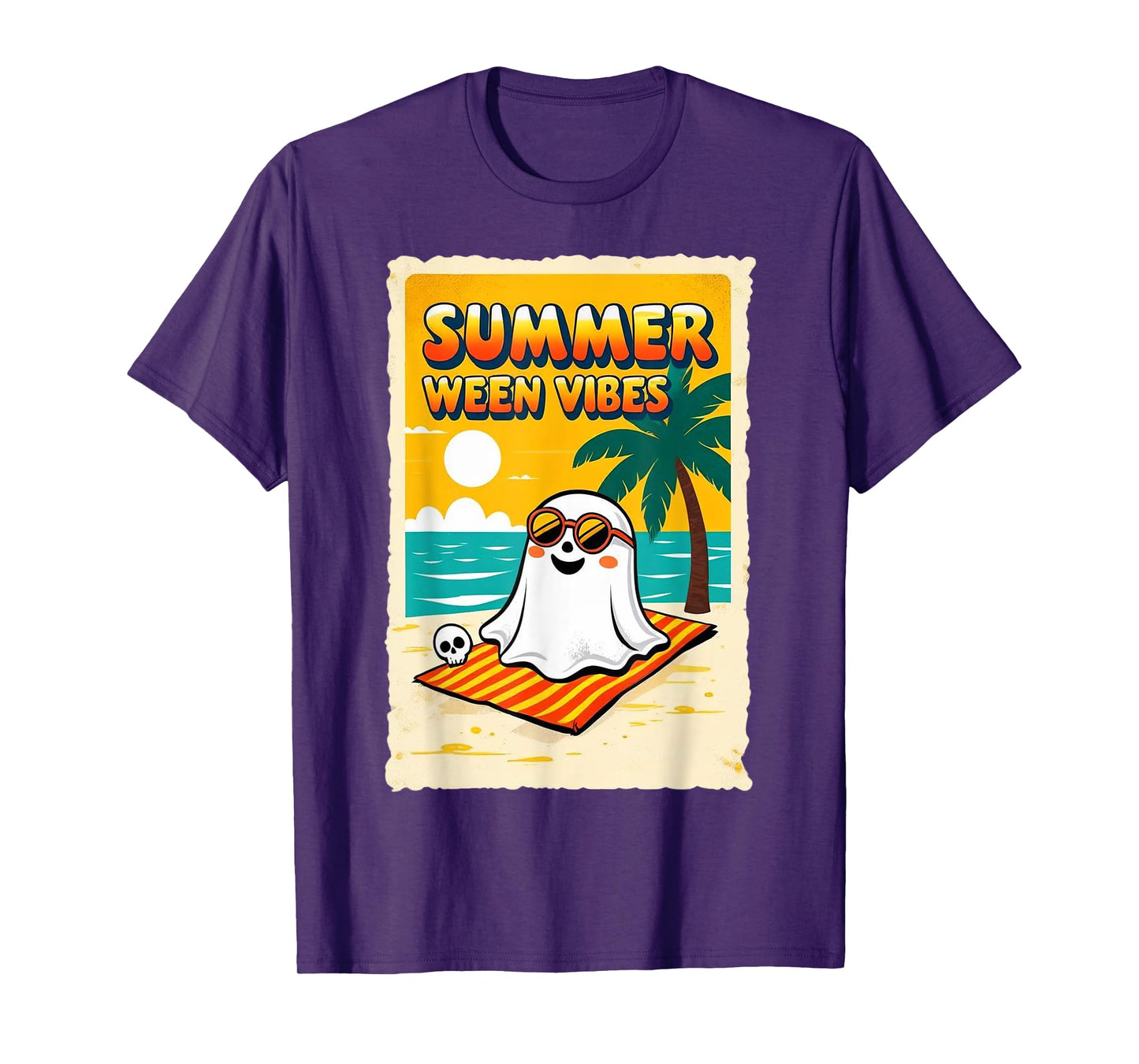 Summer Ween Vibes Ghost Beach Fun Halloween TeeSummer Ween T-Shirt
