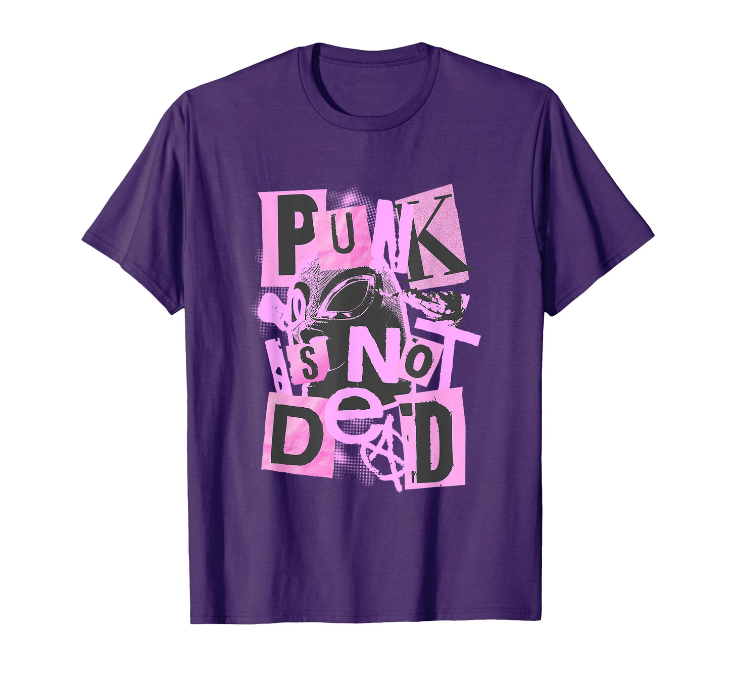 Punk is Not Dead Collage Style Anarchist Rebellion Design T-Shirt