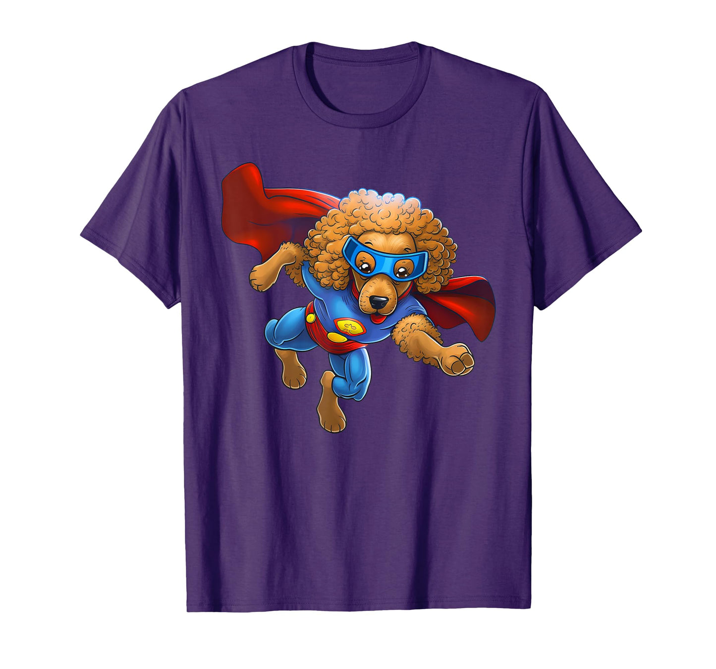 Superhero Poodle Red Cape Super Hero Dog T-Shirt