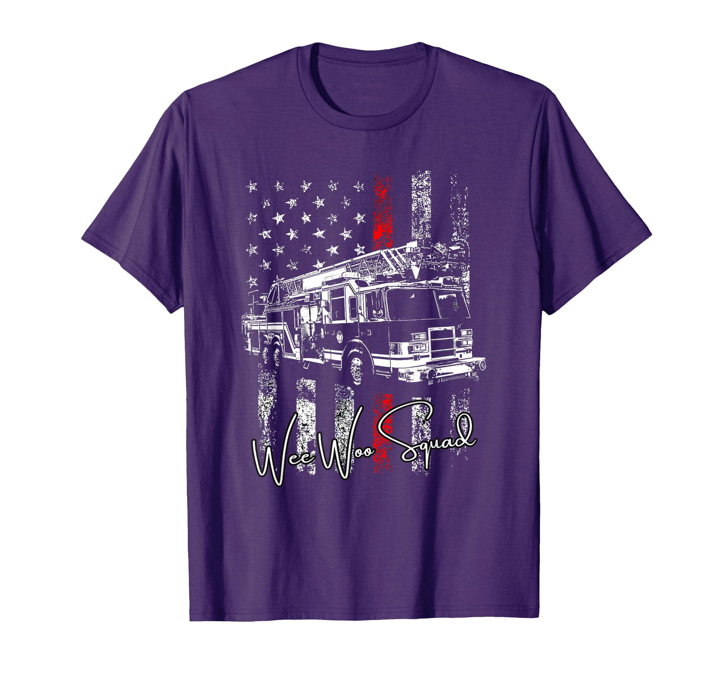 wee woo squad fire truck firefighter funny fireman T-Shirt