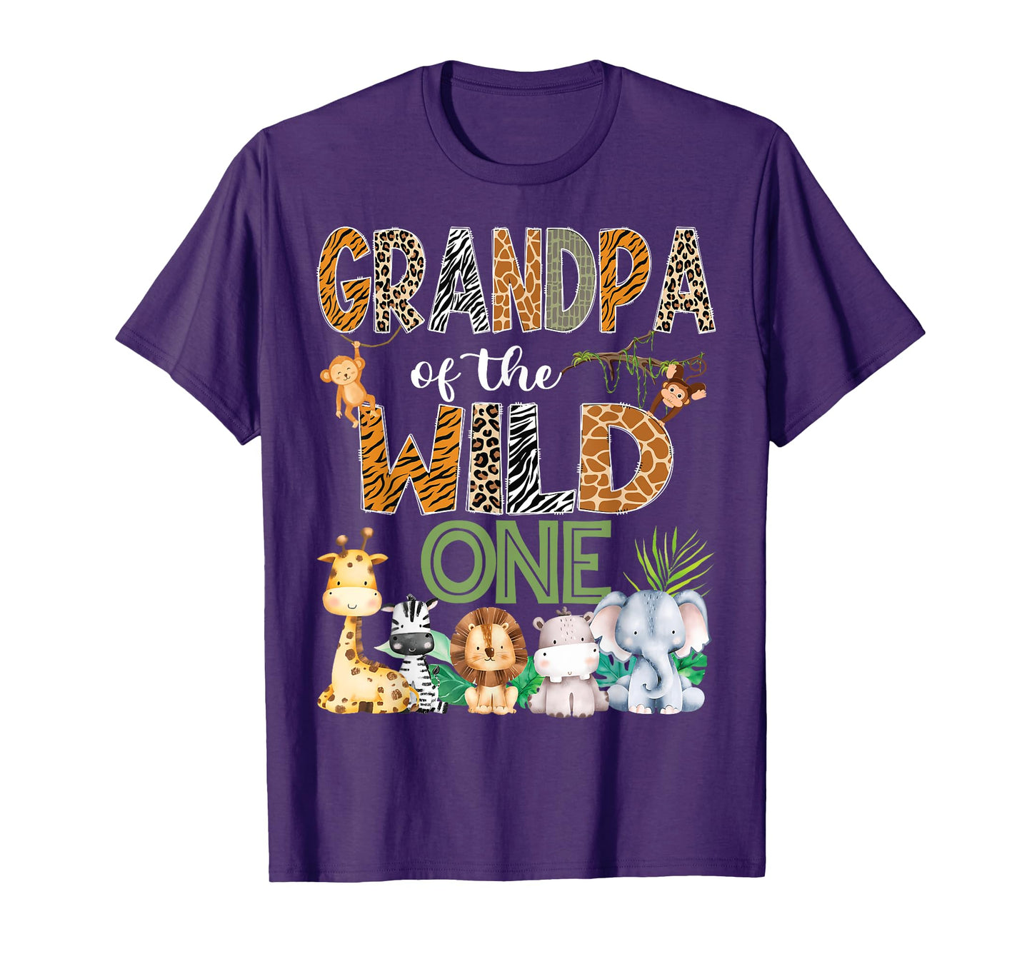 Grandpa Of The Wild One 1St Birthday Safari Zoo Jungle T-Shirt