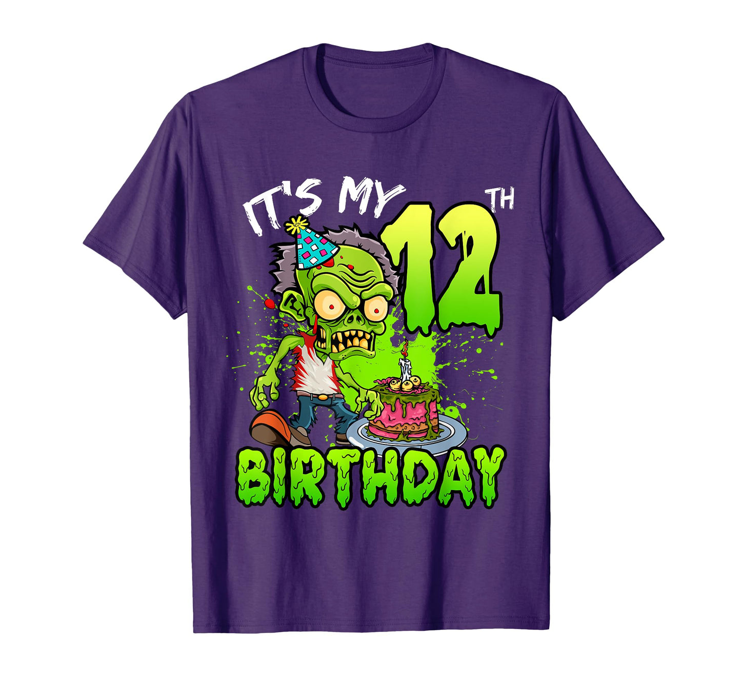 It's My 12th Birthday Zombie Lover 12 Year Old Boys Girls T-Shirt