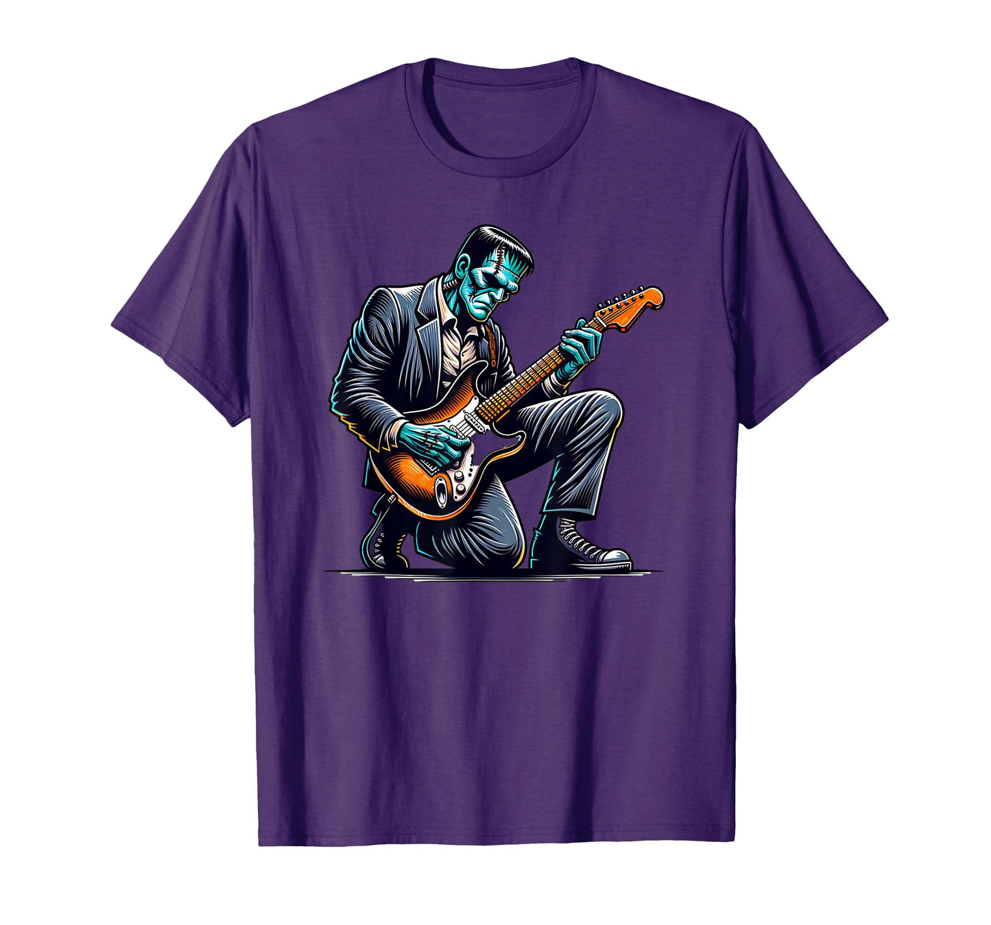 Frankenstein Playing The Electric Guitar Funny T-Shirt