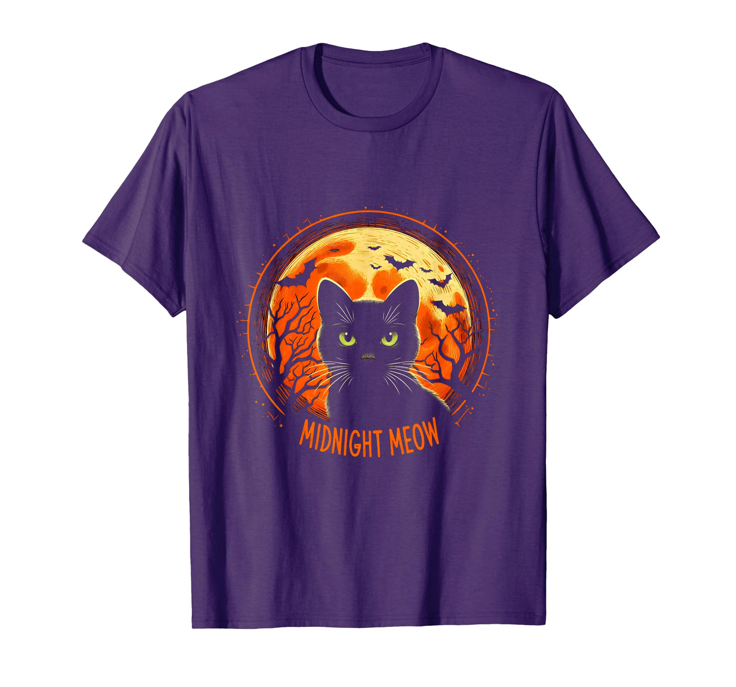 Halloween Black Cat Lover Midnight Meow T-Shirt