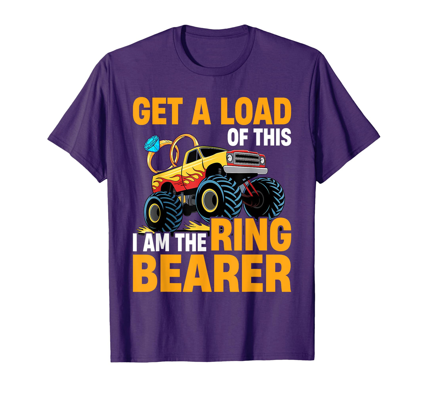 Wedding Iam The Ring Bearer Funny Monster Truck Boys T-Shirt