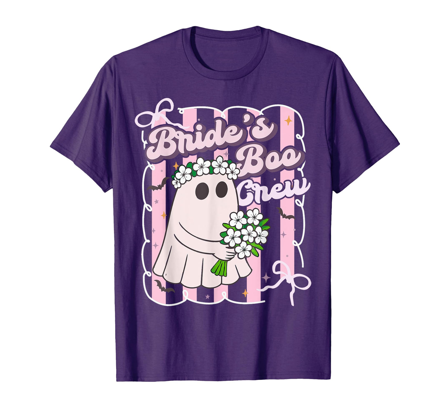 Brides Boo Crew Bridesmaid Ghost Halloween Bach Party Squad T-Shirt