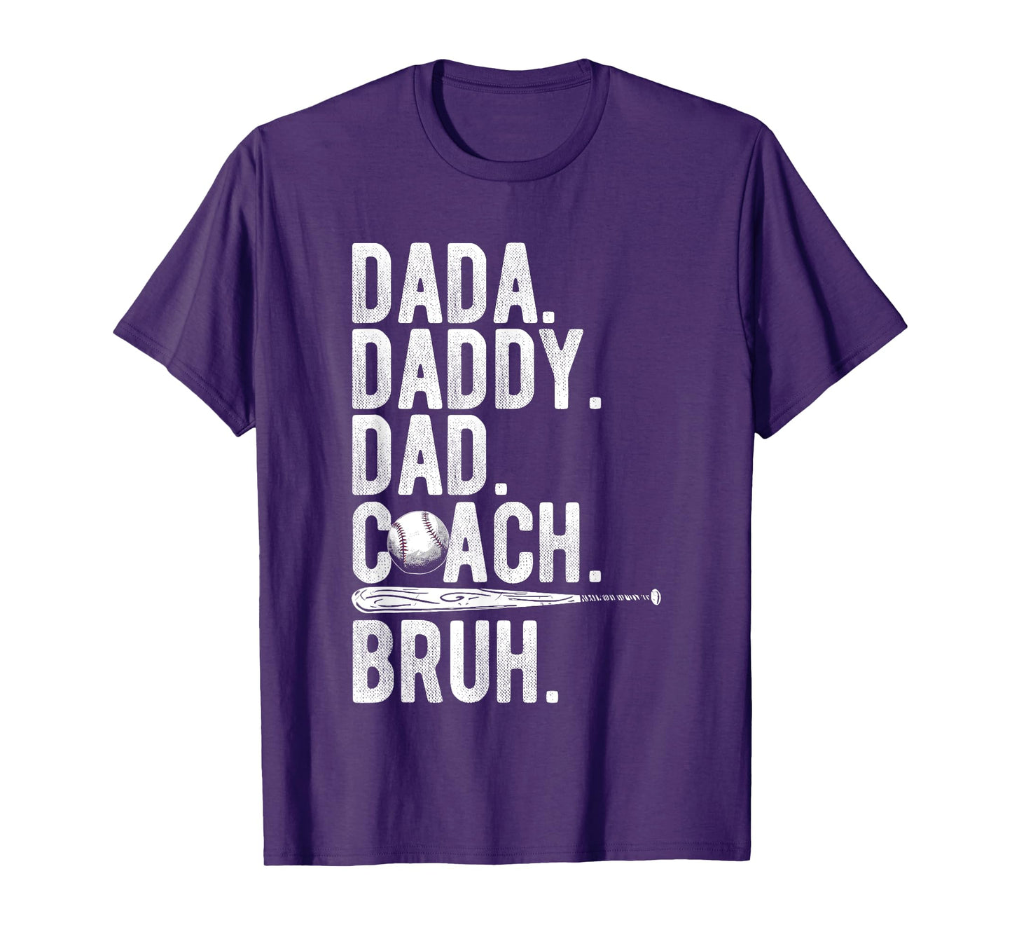 Dada Daddy Dad Coach Bruh Funny Baseball Dad Father's Day T-Shirt