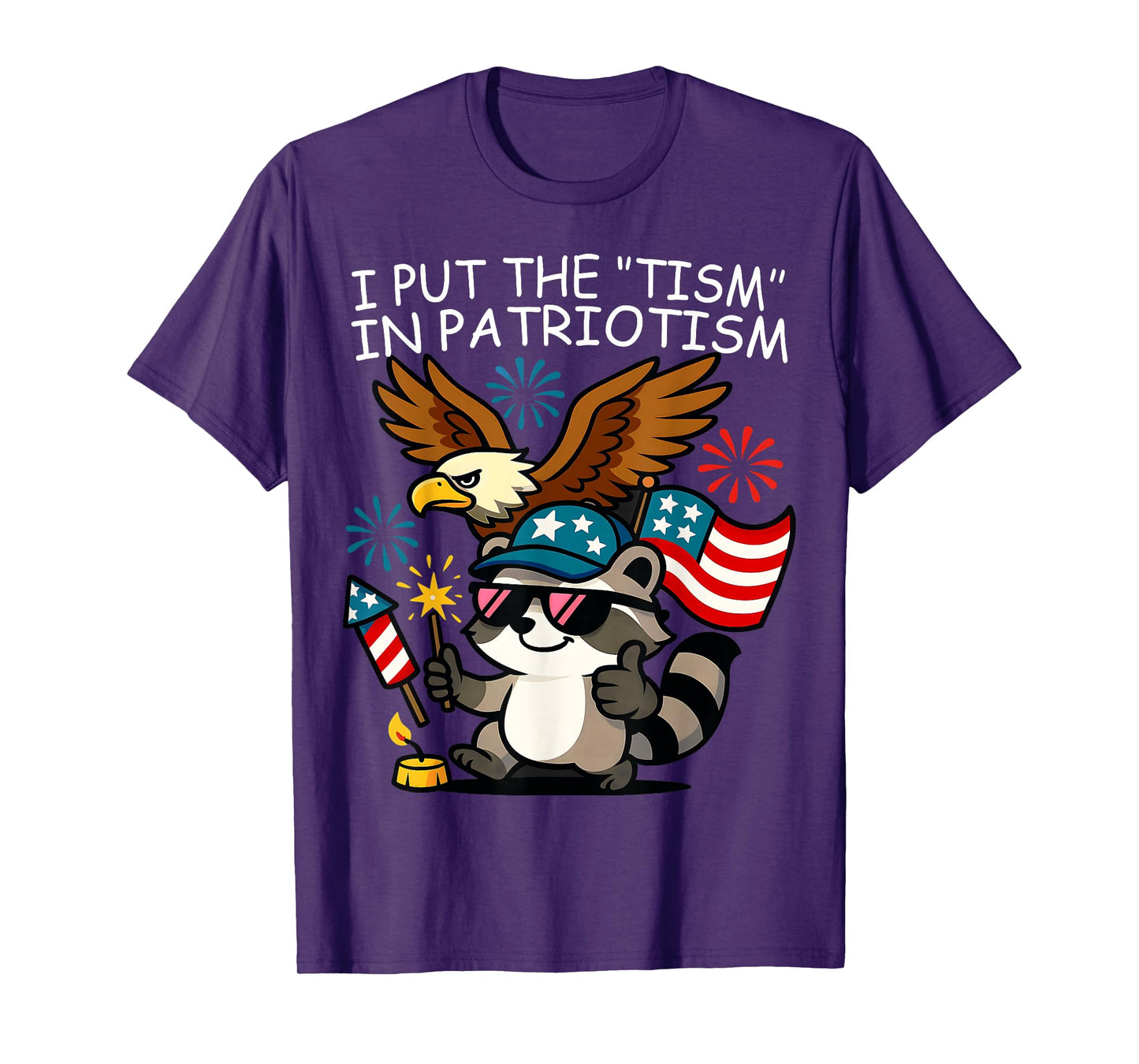 I Put The Tism in Patriotism Athletic Eagle T-Shirt