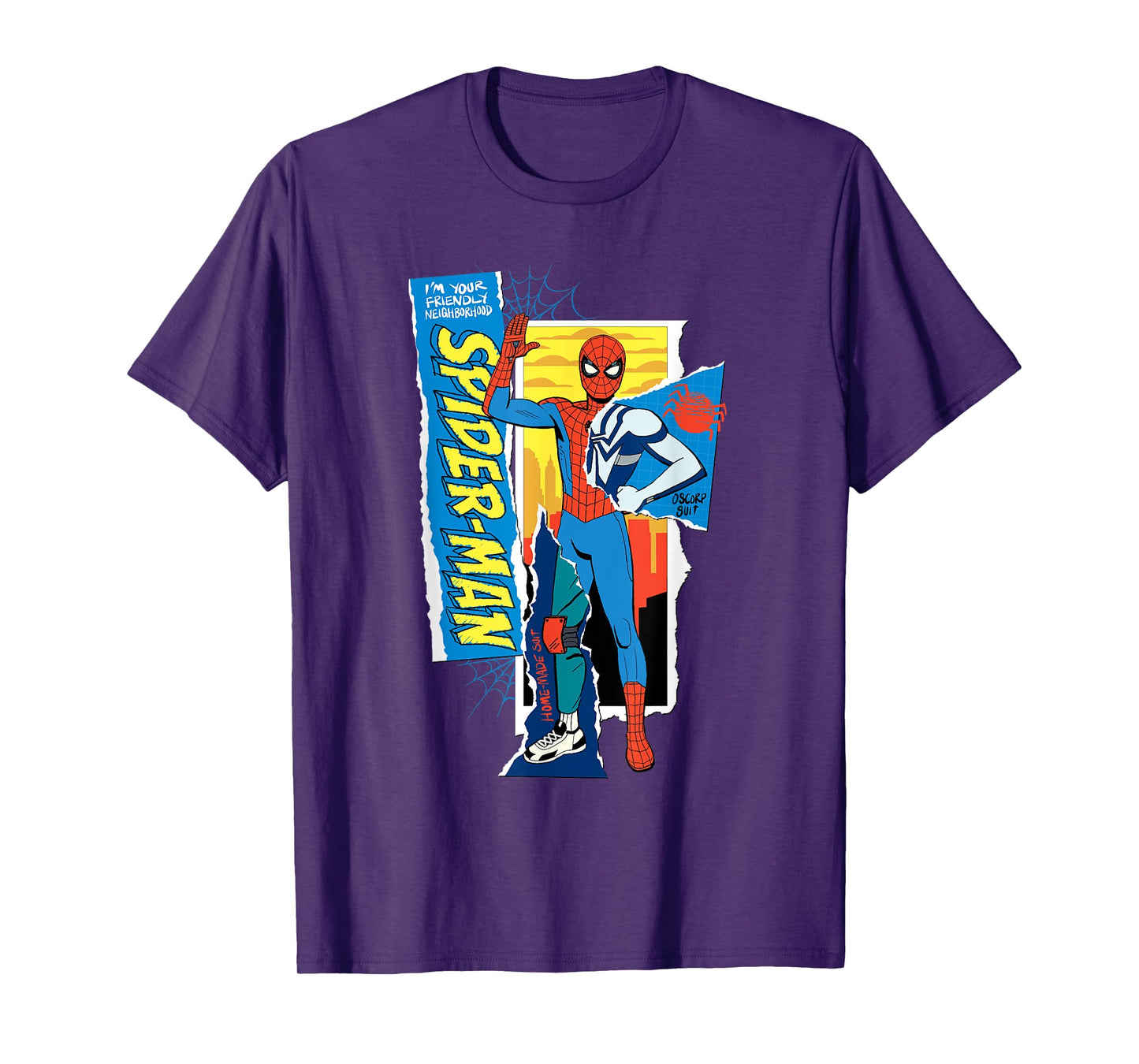 Marvel Your Friendly Neighborhood Spider-Man Suits Collage T-Shirt