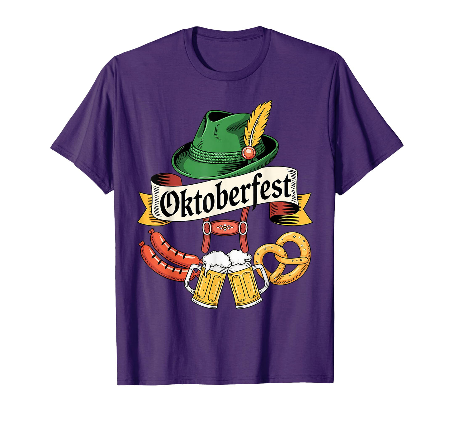 Oktoberfest Beer Pretzel Sausage Bavarian Hat Men Women T-Shirt