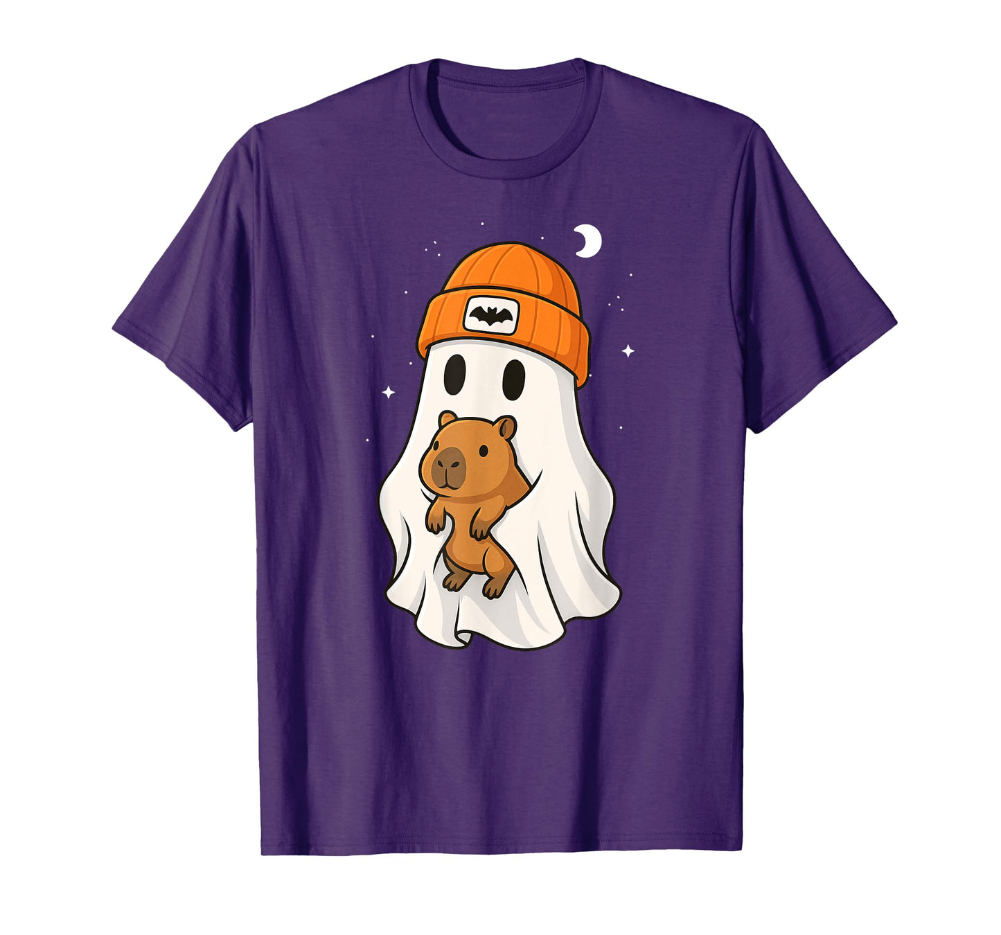 Ghost Capybara Halloween Animal Lover Beenie Hat Boys Girls T-Shirt